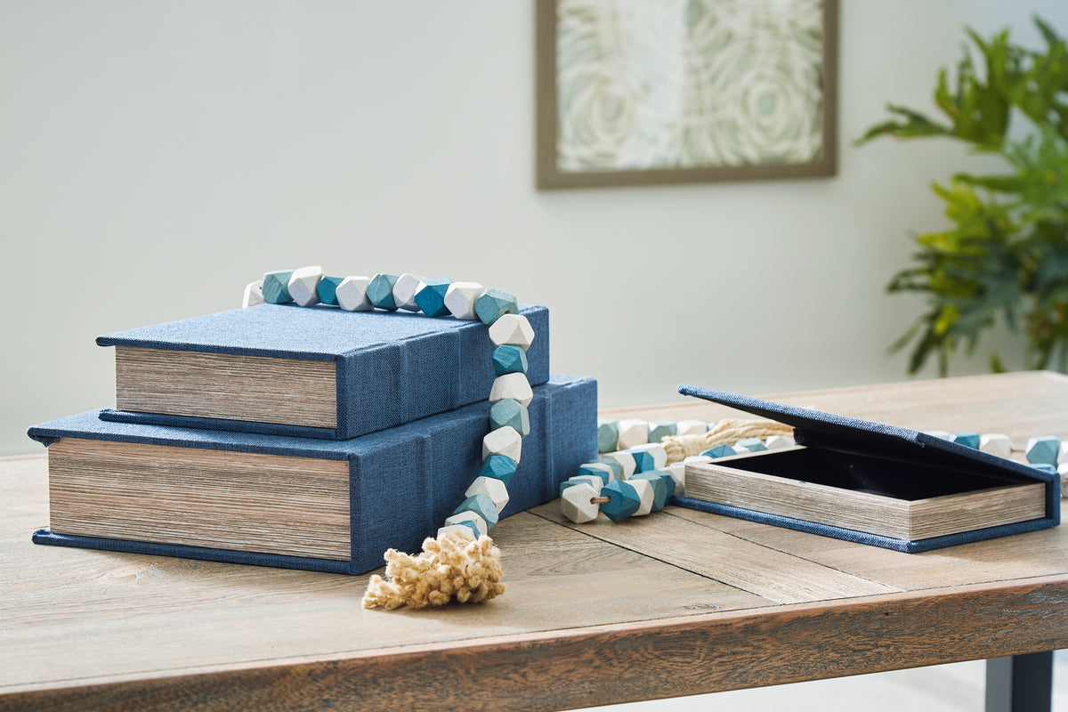 Luxury Living Gallery - Ashley Furniture - Jolina Box Set (set of 3) - Box Set (3/CN) / Blue - A2000617
