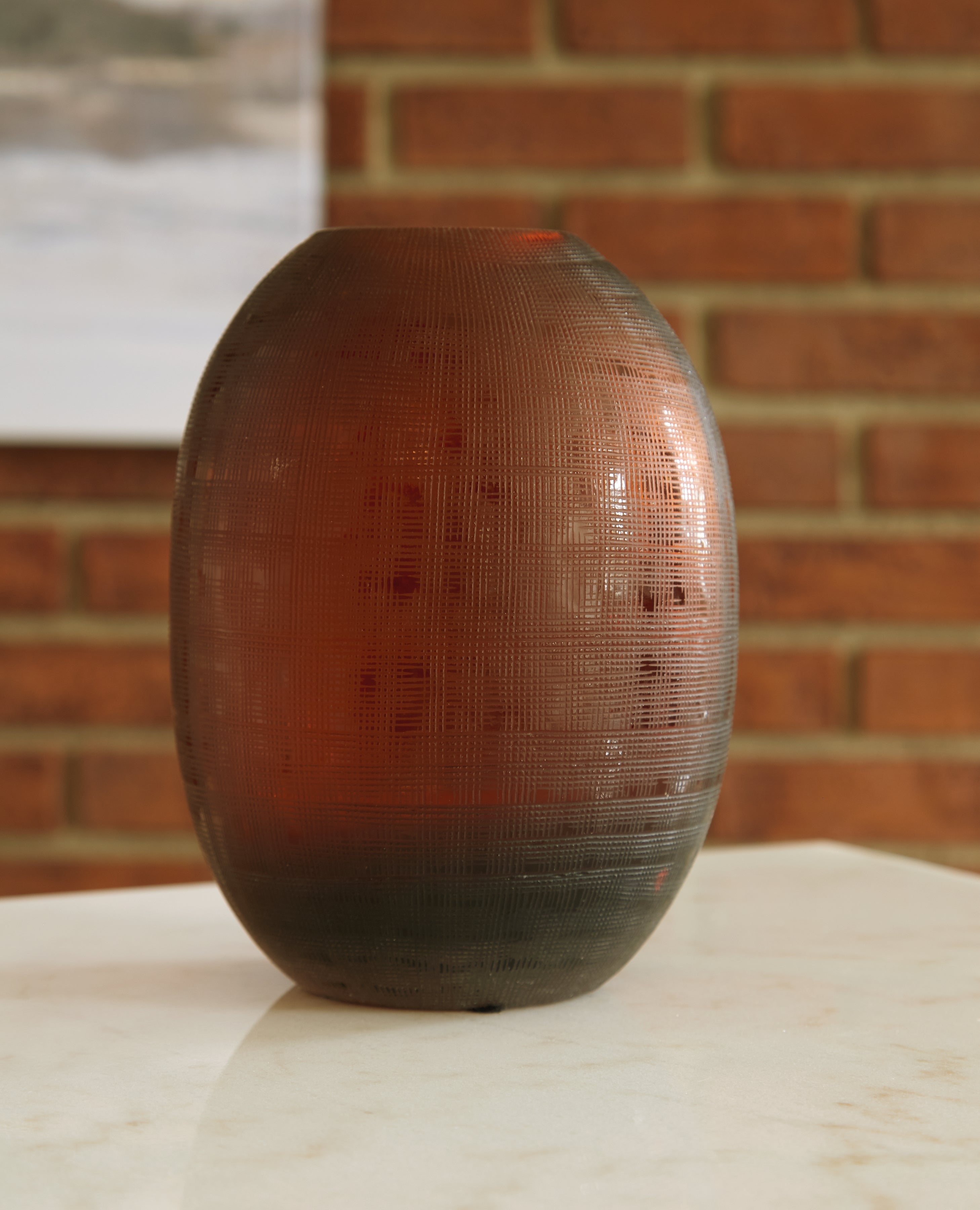 Luxury Living Gallery - Ashley Furniture - Embersen Vase - Vase (2/CS) / Amber - A2900001