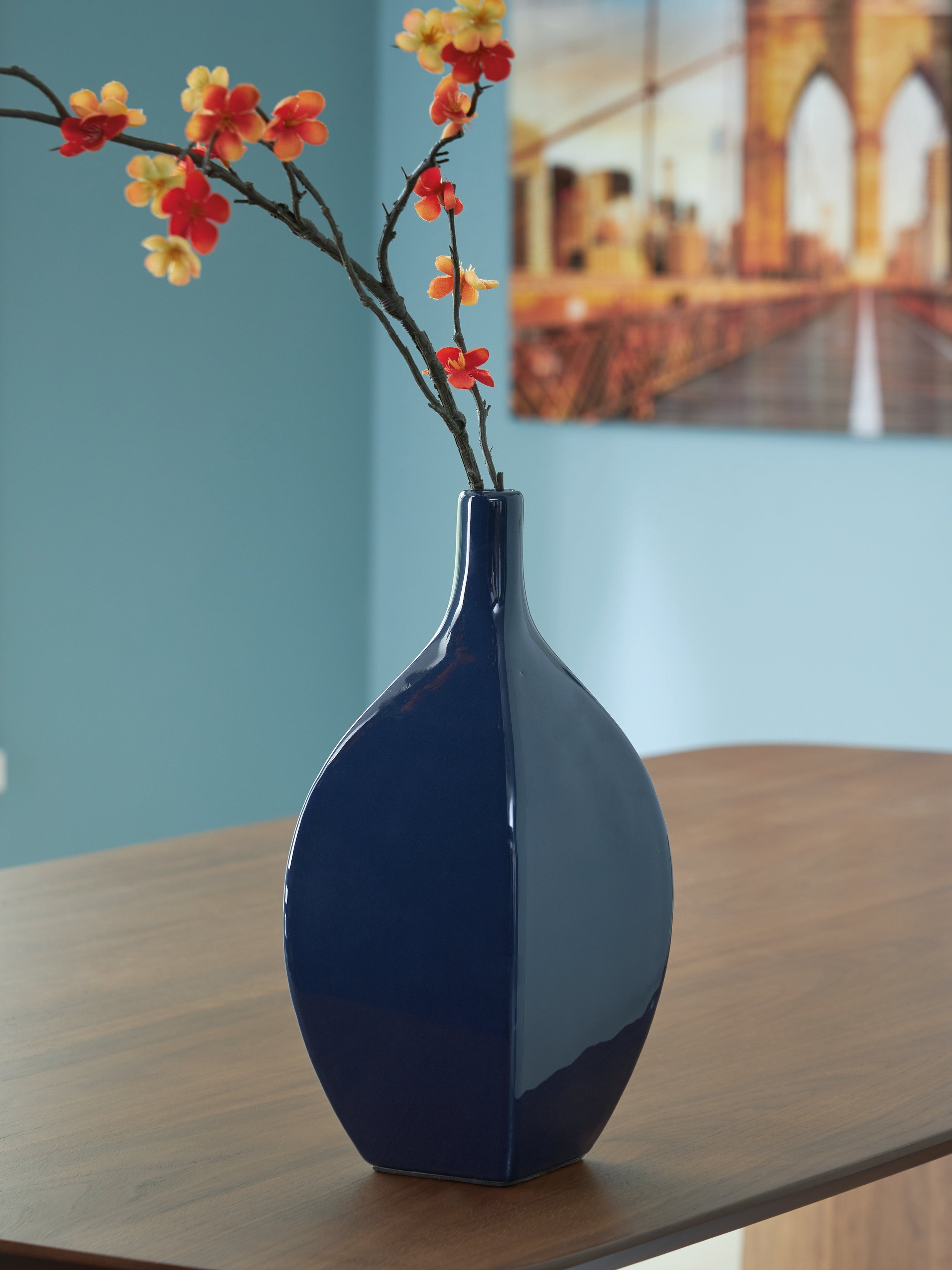 Luxury Living Gallery - Ashley Furniture - Abtinson Vase - Vase / Navy - A2900032