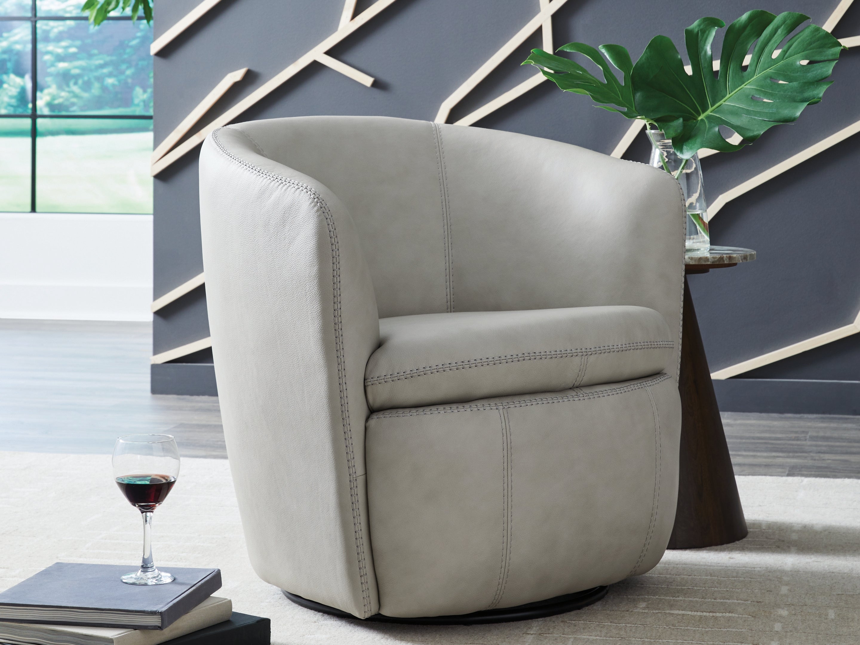 Luxury Living Gallery - Ashley Furniture - Kierreys Swivel Accent Chair - Swivel Accent Chair / Bone - A3000703