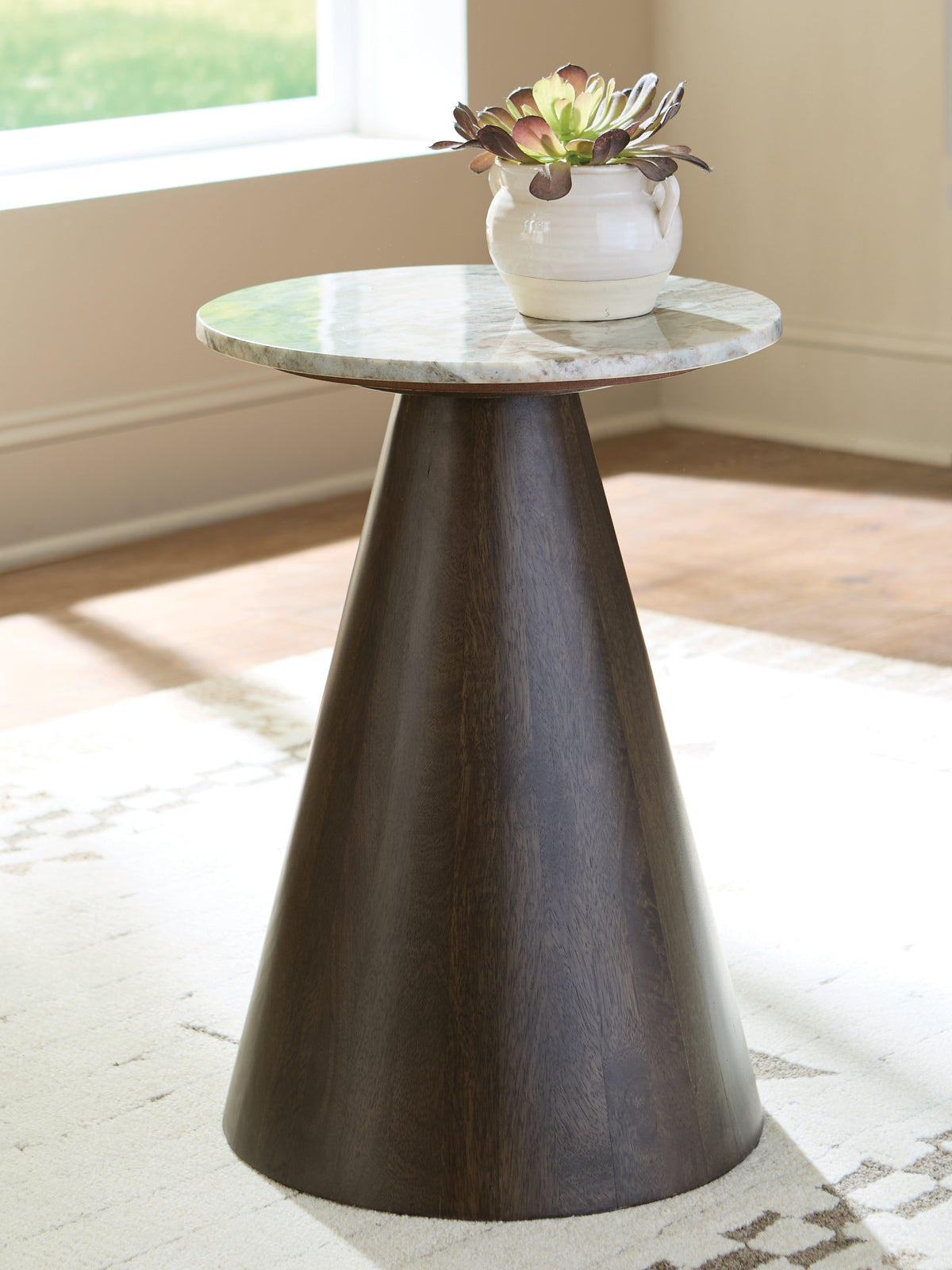 Luxury Living Gallery - Ashley Furniture - Waltnor Accent Table - Accent Table / Gray/White/Brown - A4000720