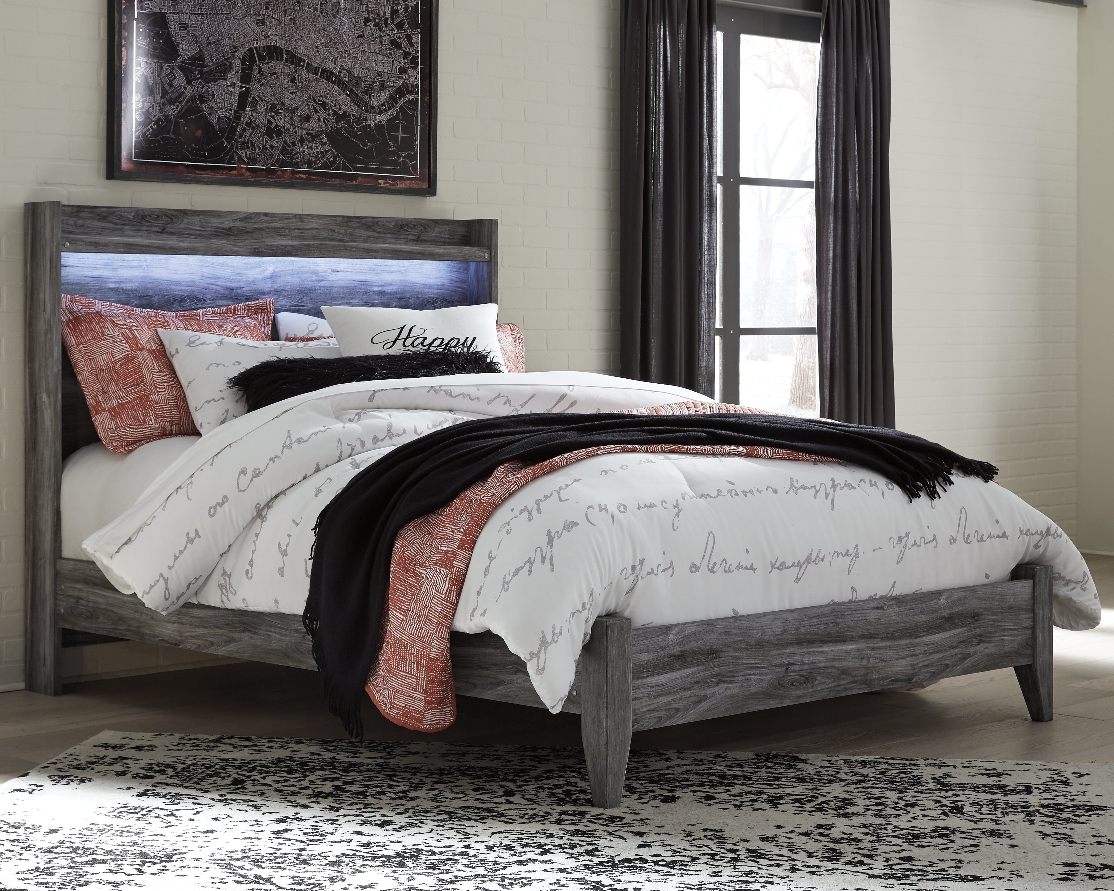 Luxury Living Gallery - Ashley Furniture - Baystorm Bedroom - Queen Panel Bed / Gray - B221B2
