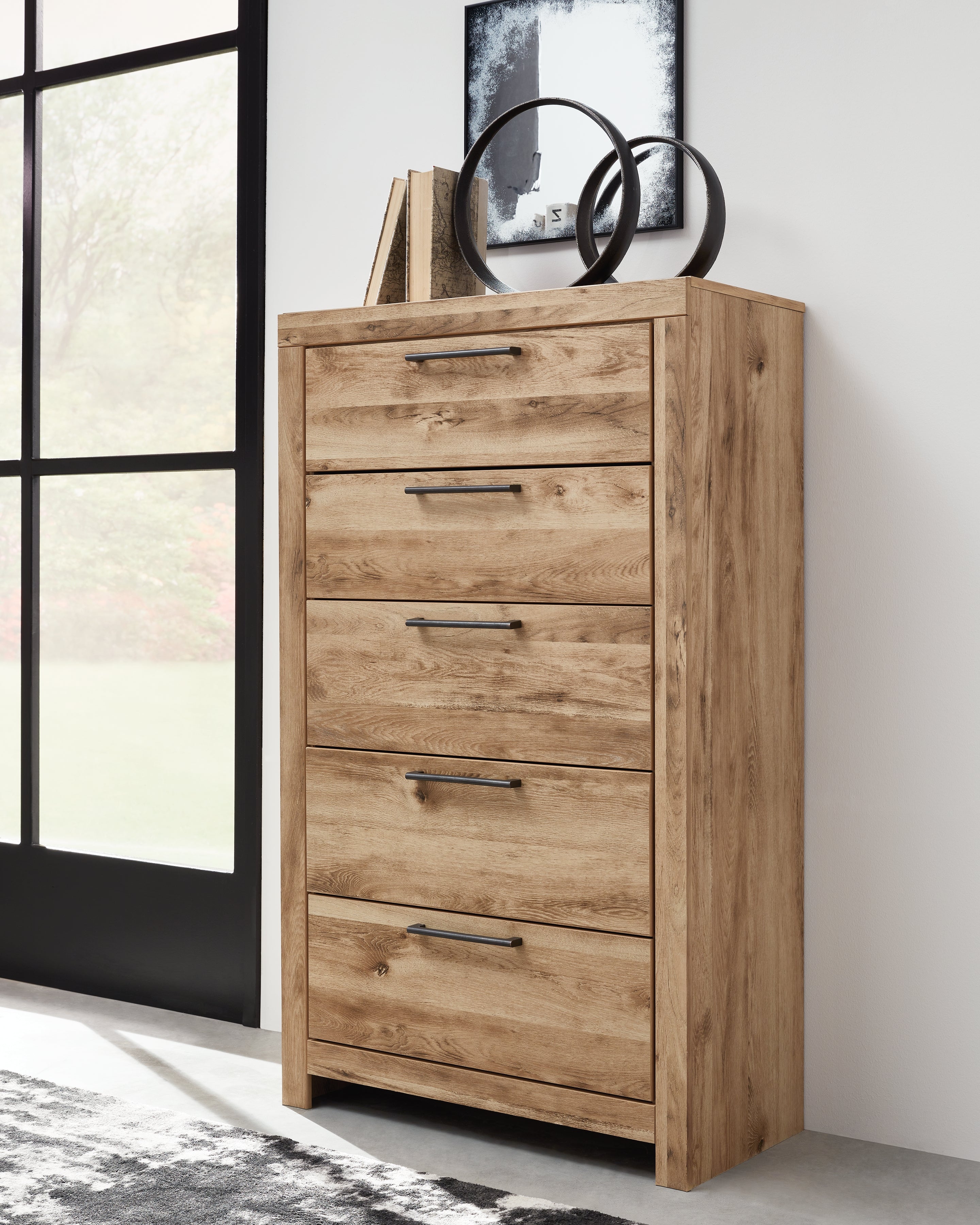 Luxury Living Gallery - Ashley Furniture - Hyanna Bedroom - Five Drawer Chest / Tan Brown - B1050-46