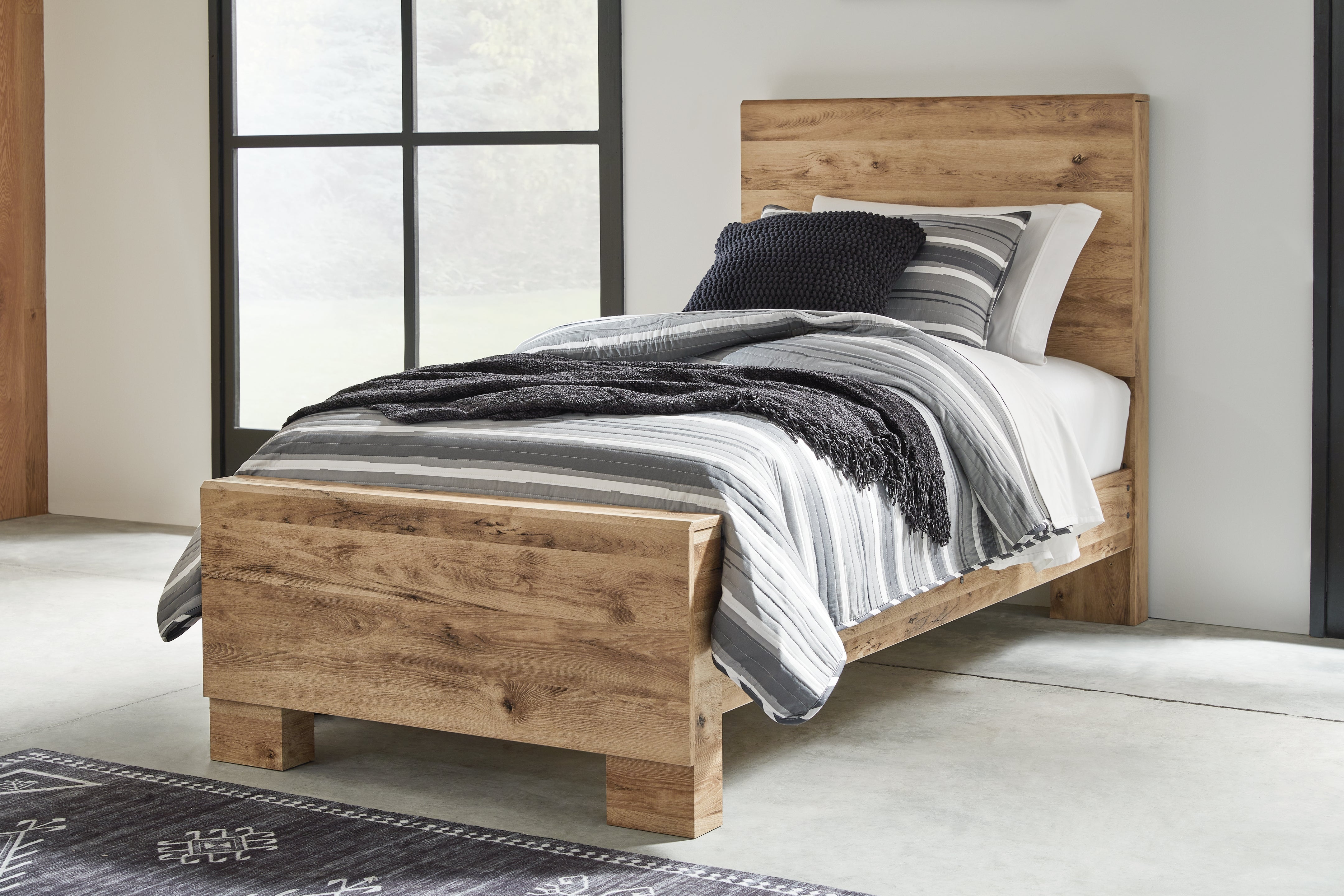 Luxury Living Gallery - Ashley Furniture - Hyanna Bedroom - Twin Panel Bed / Tan Brown - B1050B20