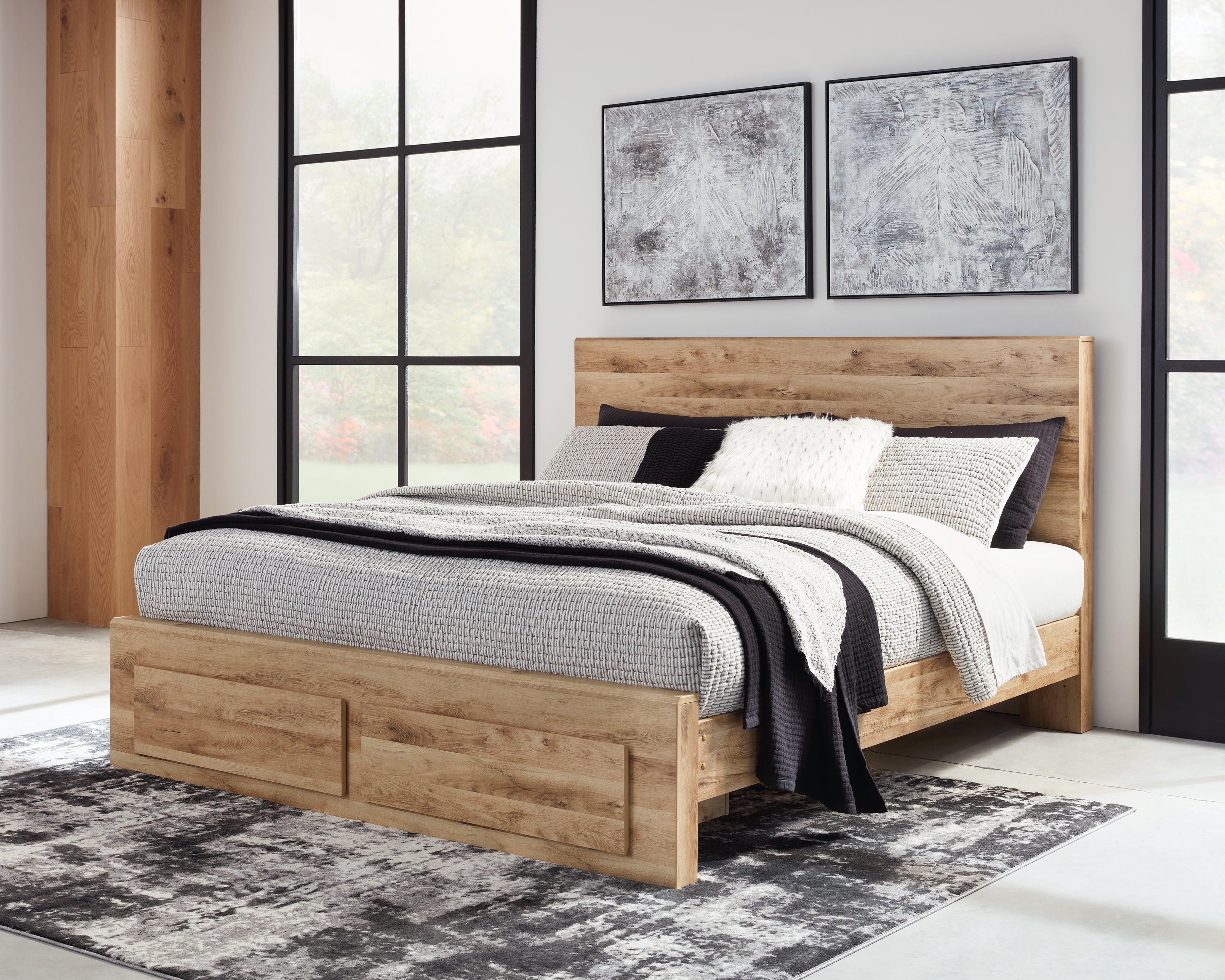Luxury Living Gallery - Ashley Furniture - Hyanna Bedroom - Queen Panel Storage Bed / Tan Brown - B1050B4