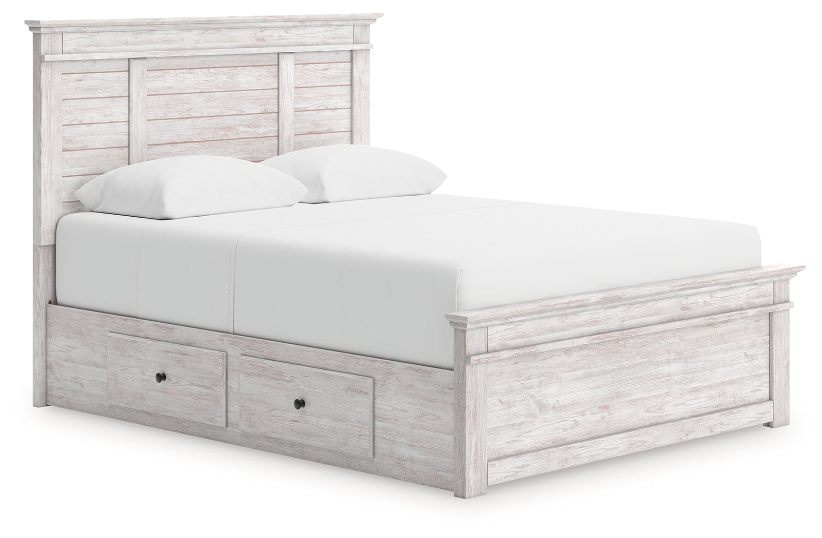 Luxury Living Gallery - Ashley Furniture - Makidern Bedroom - Queen Panel Storage Bed / Whitewash - PCB1171B16