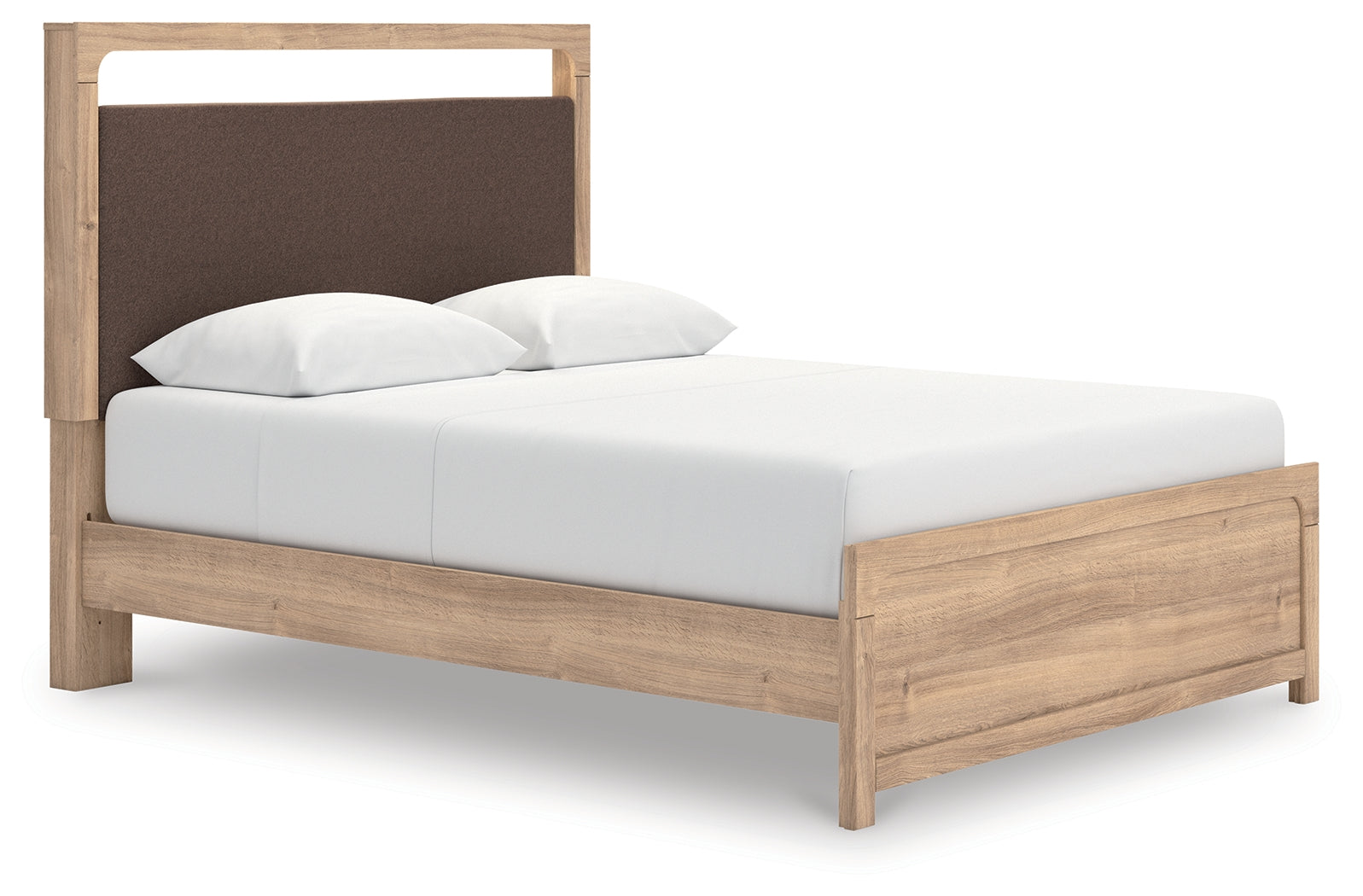 Luxury Living Gallery - Ashley Furniture - Kinlanni Bedroom - Queen Upholstered Platform Bed / Tan - PCB1360B10
