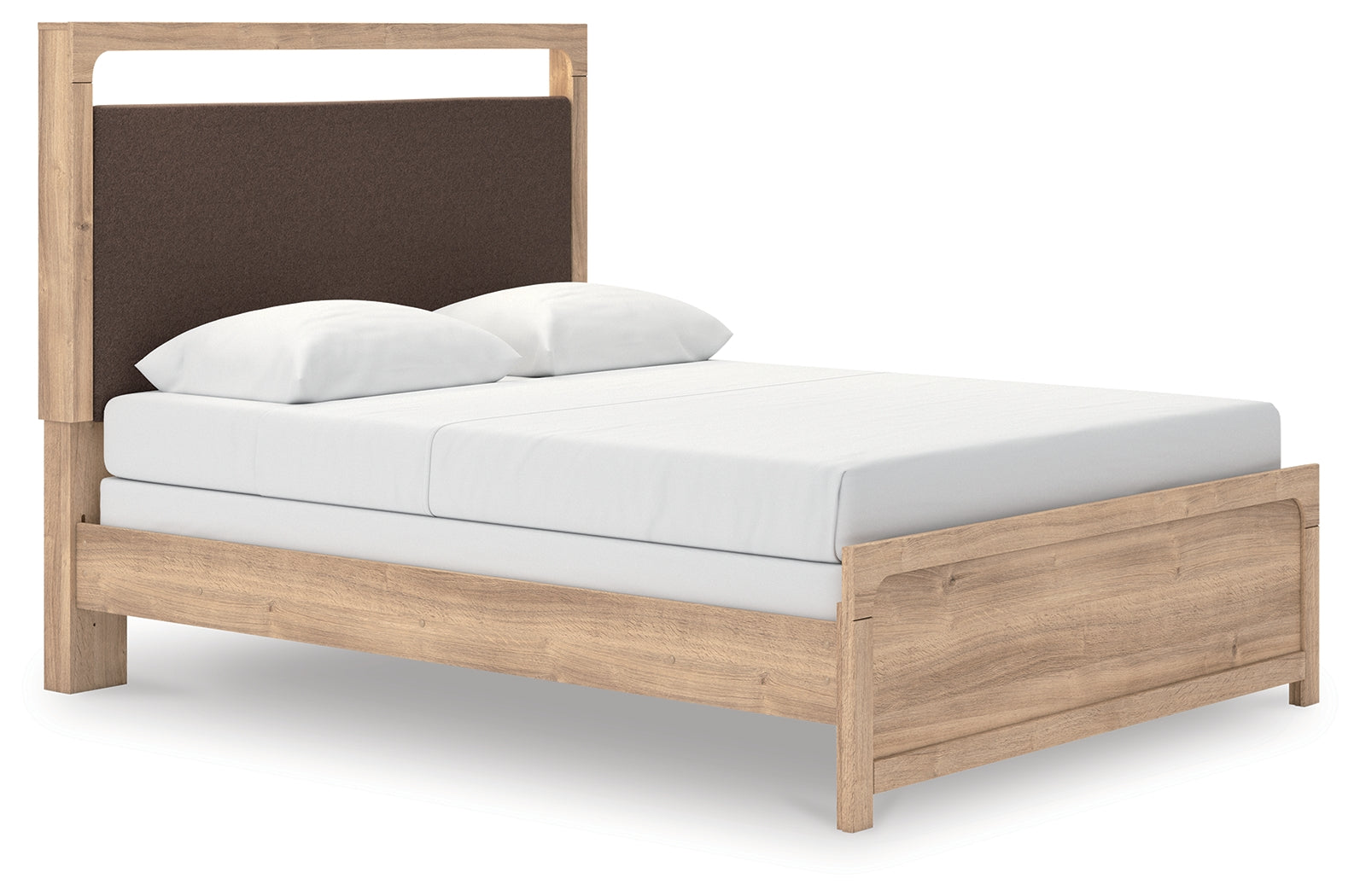 Luxury Living Gallery - Ashley Furniture - Kinlanni Bedroom - Queen Upholstered Panel Bed / Tan - PCB1360B4