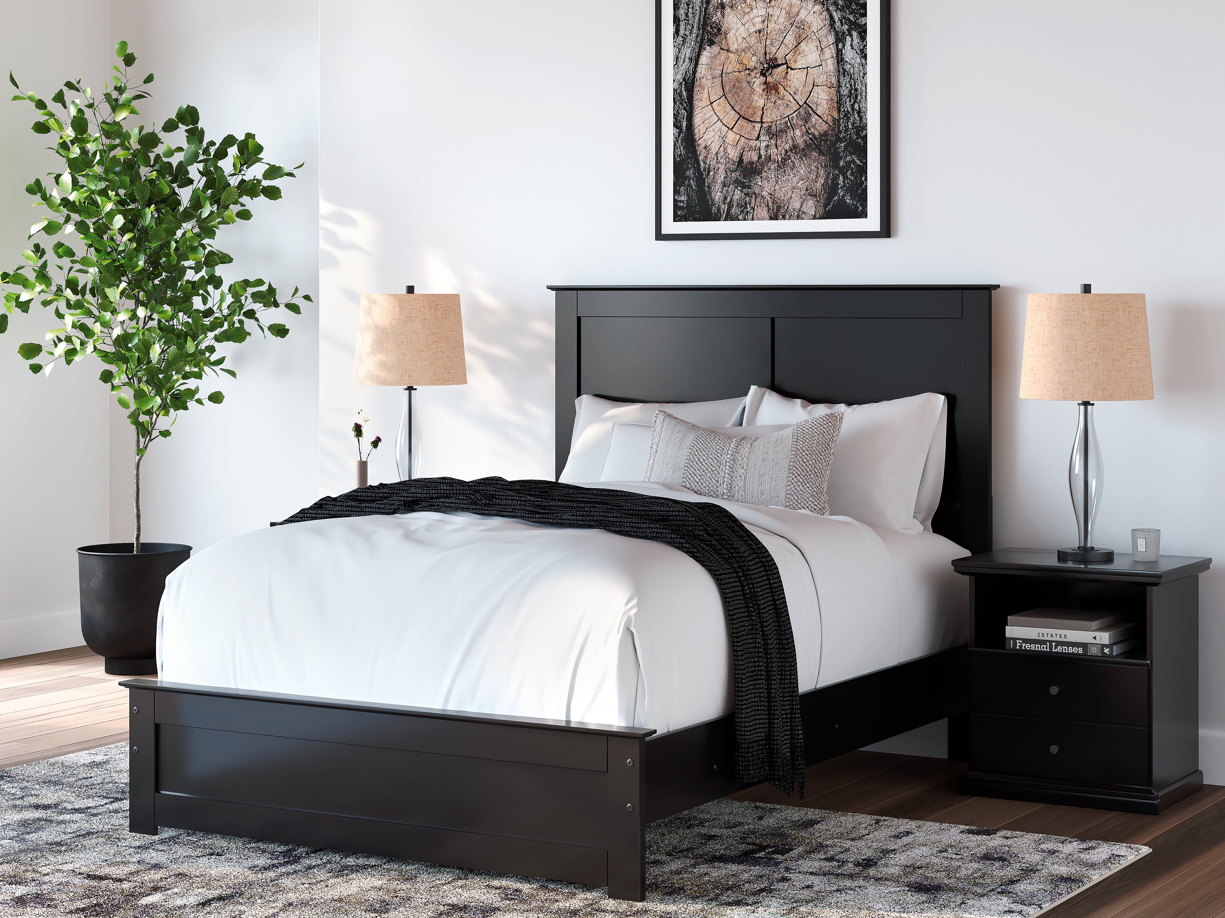 Luxury Living Gallery - Ashley Furniture - Maribel Bedroom - Full Panel Bed / Black - B138B52