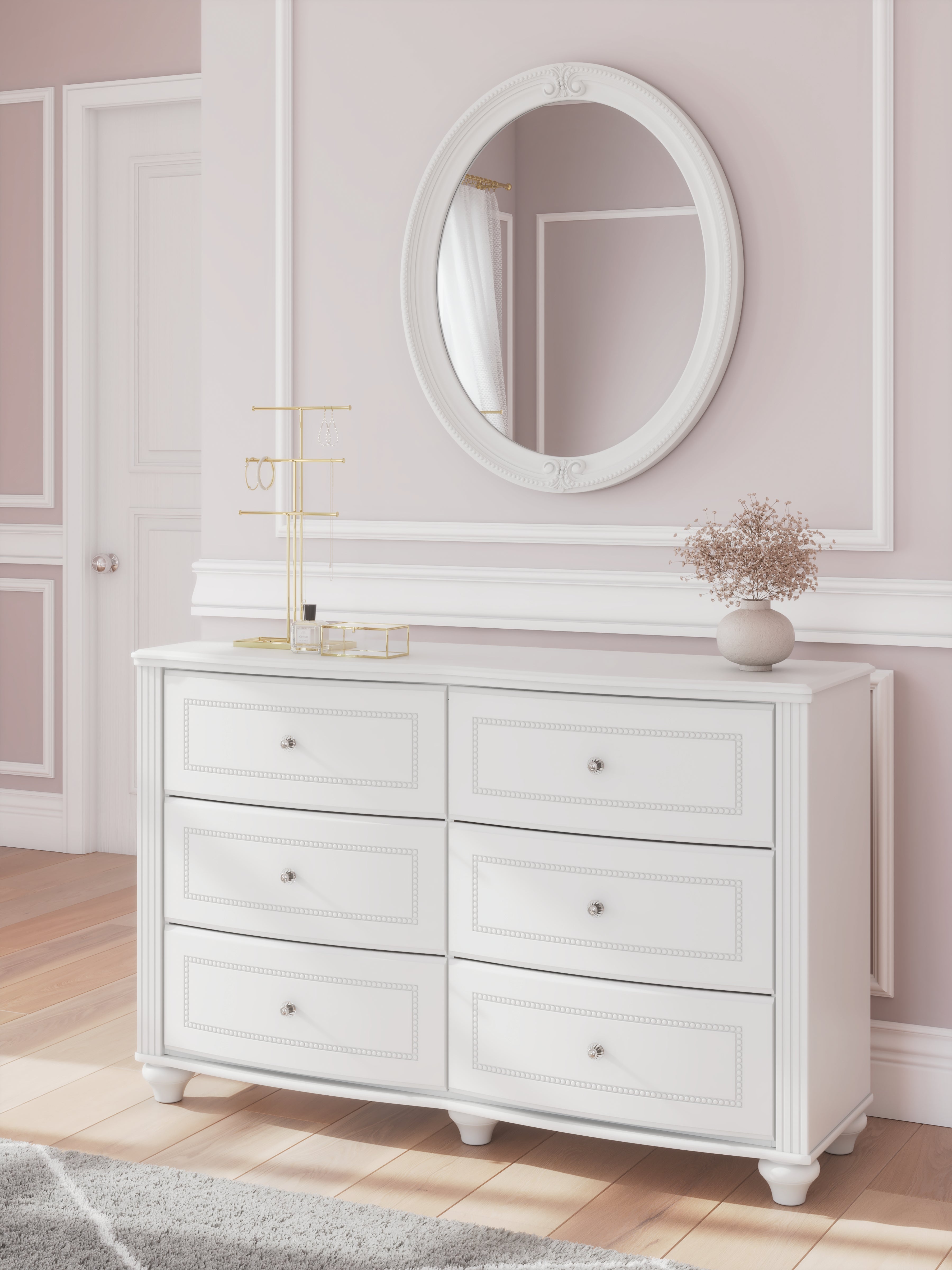 Luxury Living Gallery - Ashley Furniture - Kozlani Bedroom - Dresser and Mirror / White - PCB1819B2