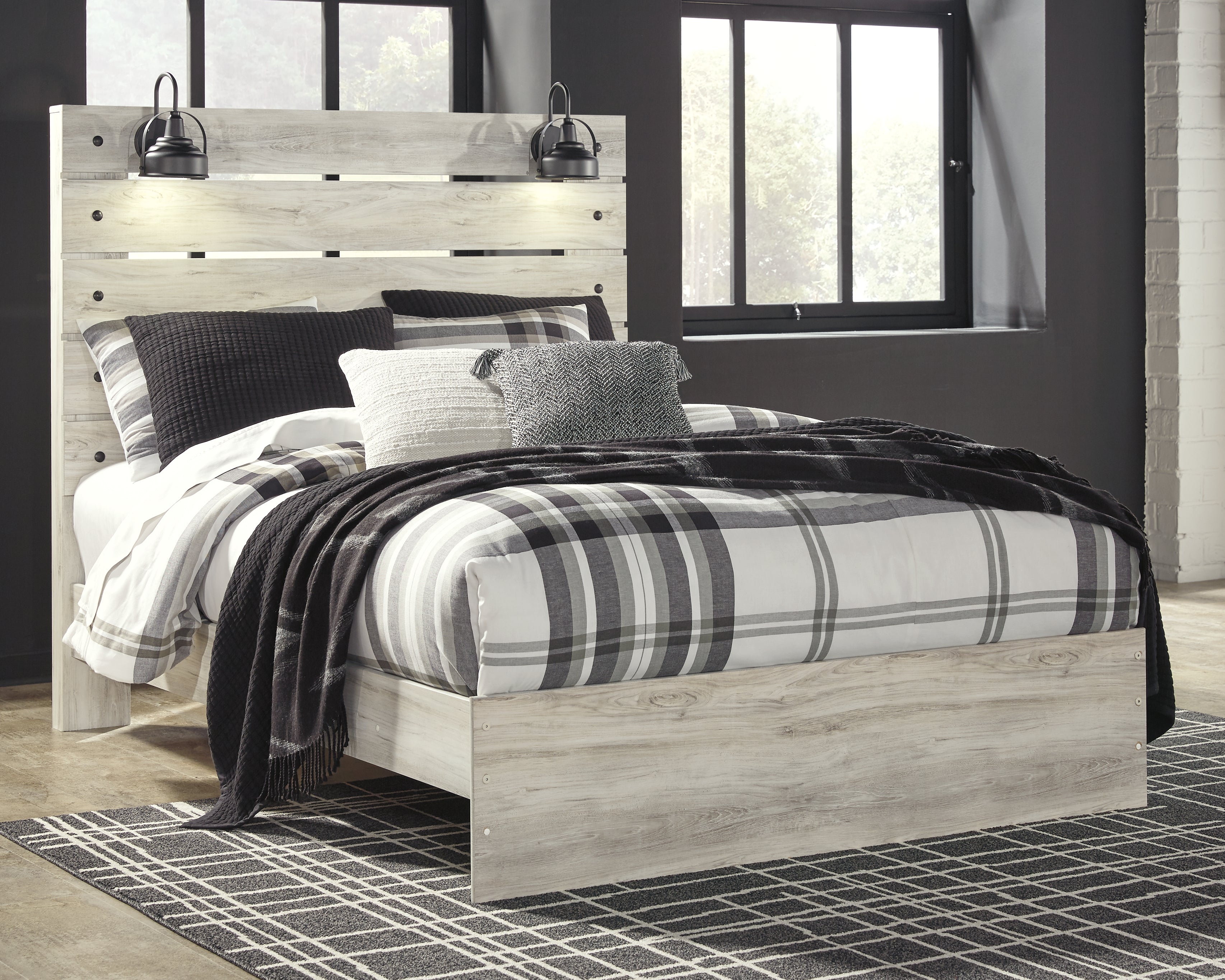 Luxury Living Gallery - Ashley Furniture - Cambeck Bedroom - Queen Panel Bed / Whitewash - B192B4