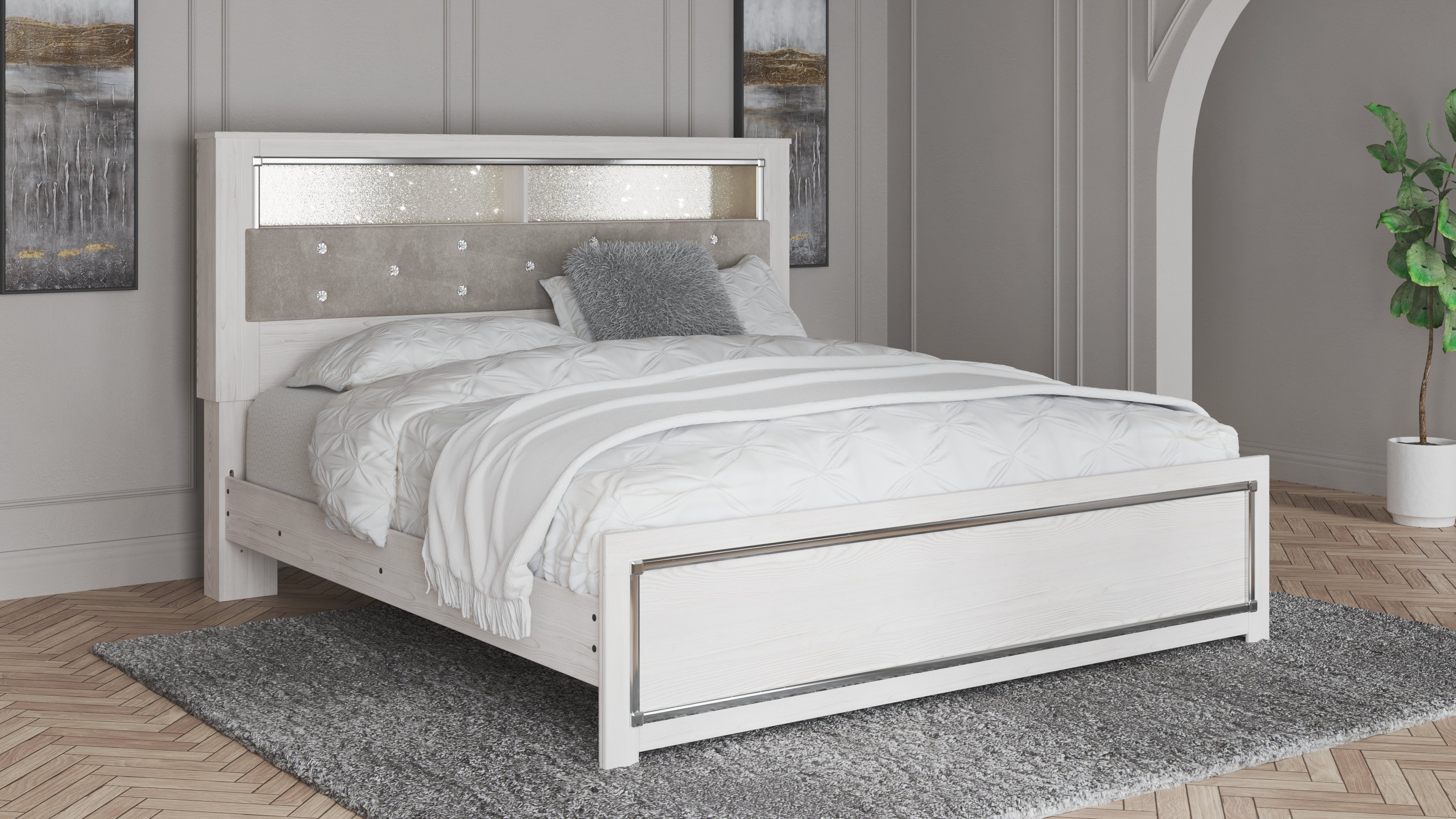 Luxury Living Gallery - Ashley Furniture - Altyra Bedroom - King Panel Bookcase Bed / White - B2640B5