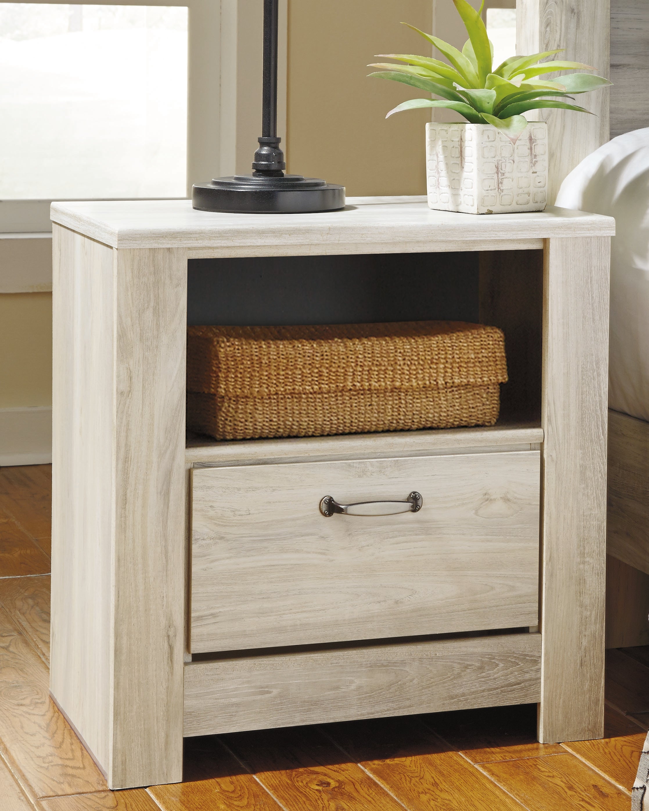 Luxury Living Gallery - Ashley Furniture - Bellaby Bedroom - One Drawer Night Stand / Whitewash - B331-91