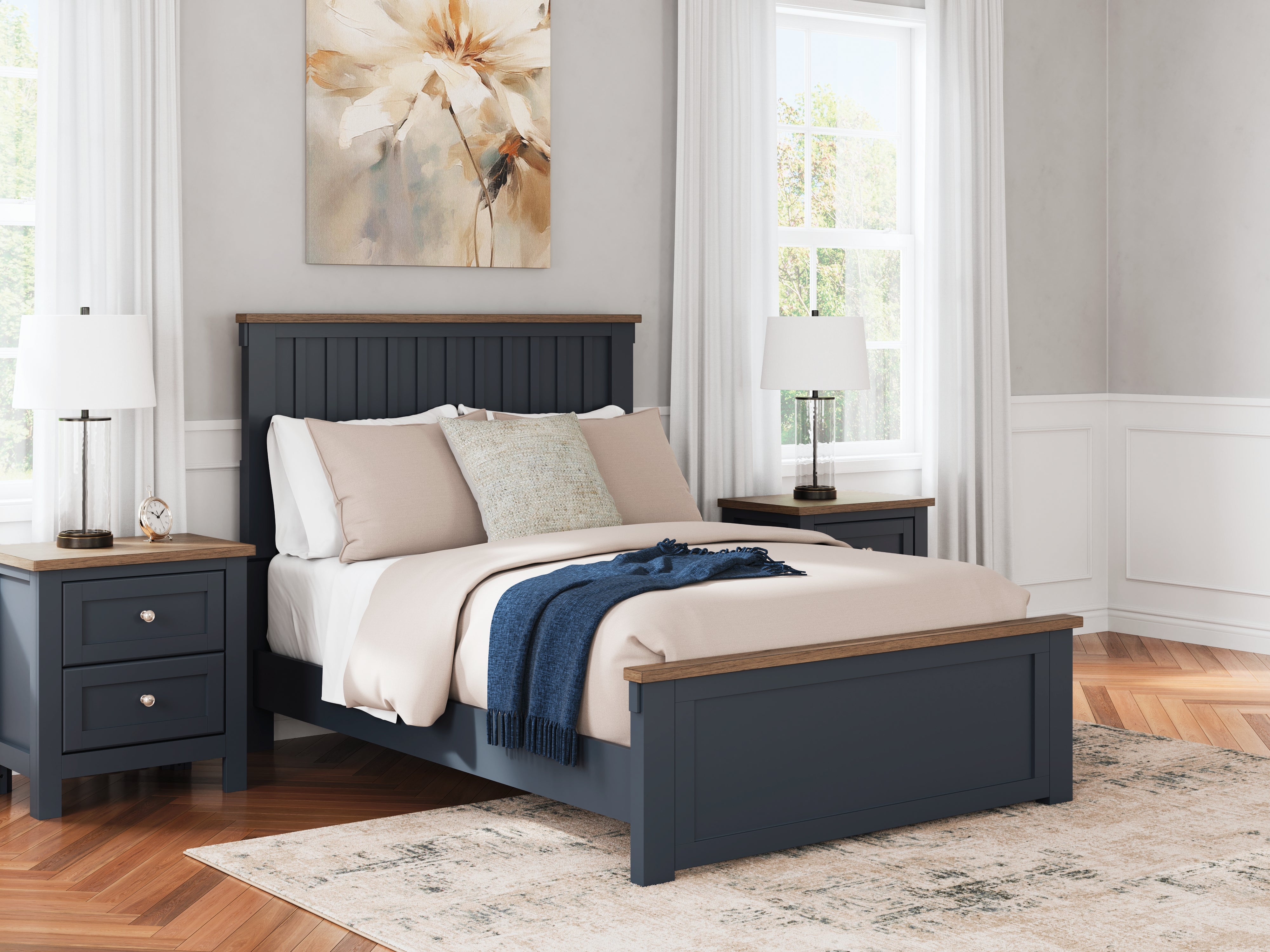 Luxury Living Gallery - Ashley Furniture - Landocken Bedroom - Full Panel Bed / Brown/Blue - B414B3