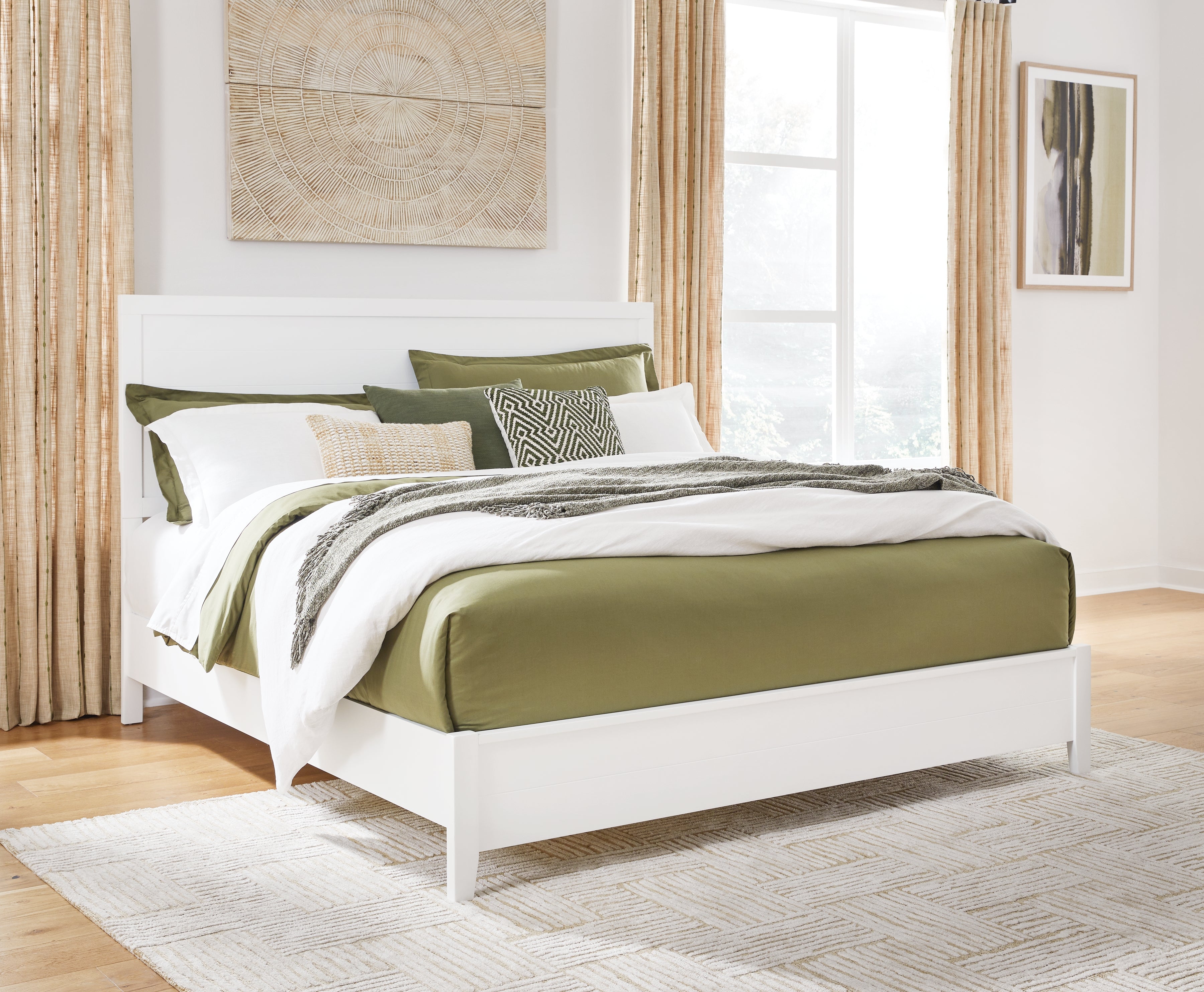 Luxury Living Gallery - Ashley Furniture - Binterglen Bedroom - King Panel Bed / White - B427B8