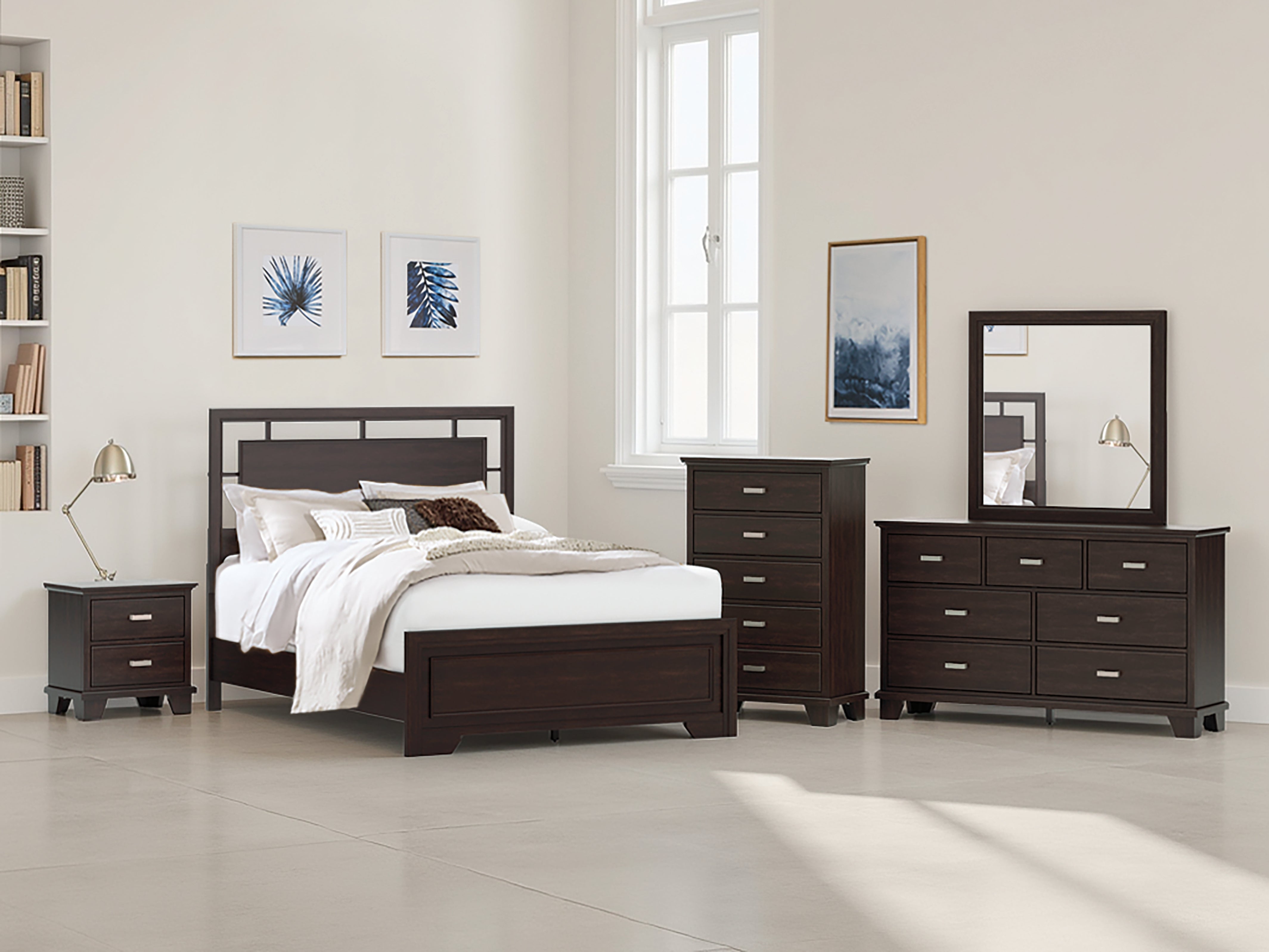 Luxury Living Gallery - Ashley Furniture - Covetown Bedroom - Queen Panel Bed / Dark Brown - B441B6