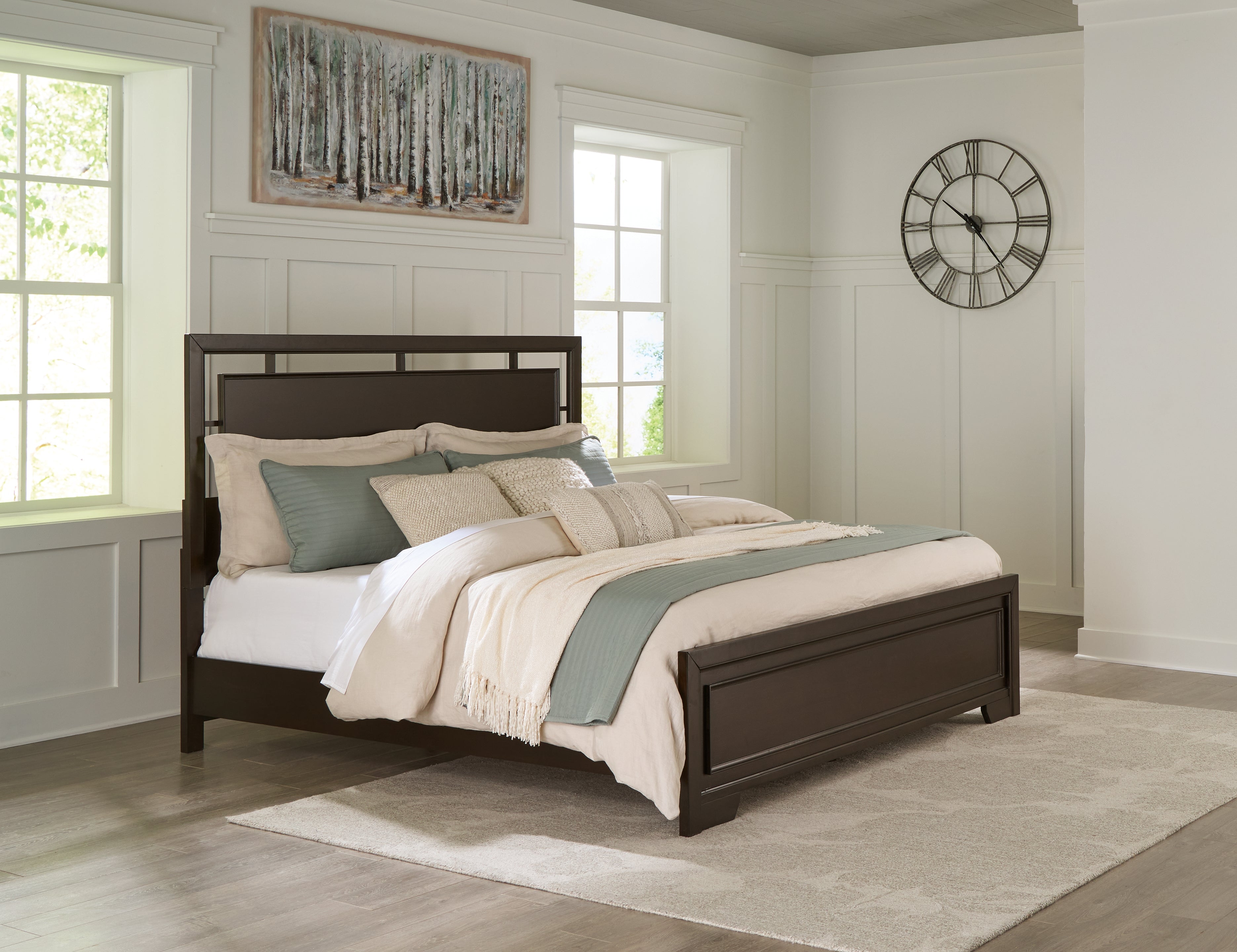 Luxury Living Gallery - Ashley Furniture - Covetown Bedroom - California King Panel Bed / Dark Brown - B441B9