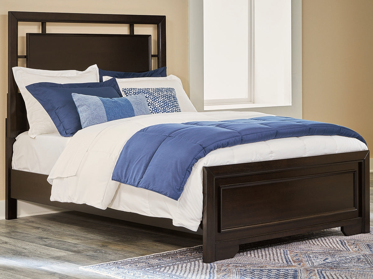 Luxury Living Gallery - Ashley Furniture - Covetown Bedroom - Full Panel Bed / Dark Brown - B441B4