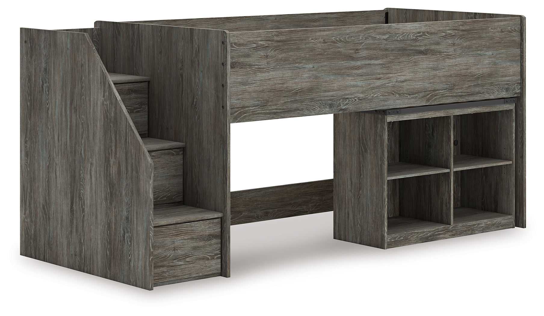 Luxury Living Gallery - Ashley Furniture - Frandern Bedroom - Twin Loft  Bed with Bookcase Storage / Gray - B4480B14