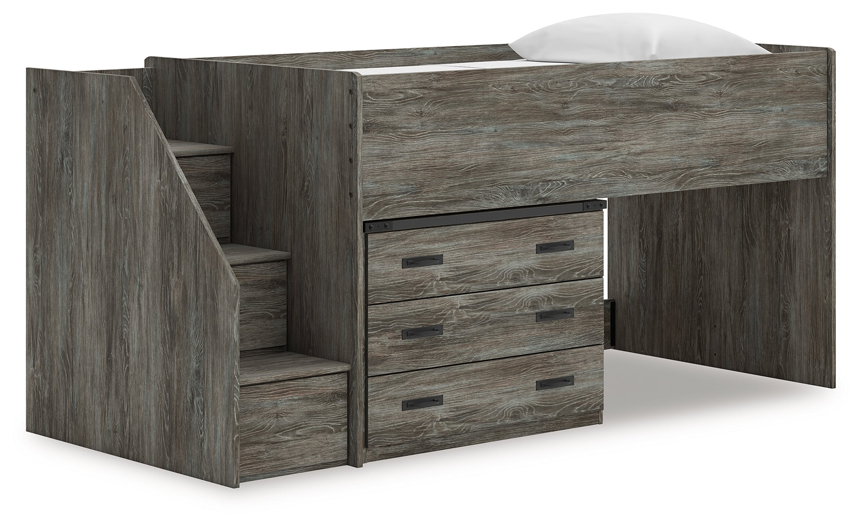 Luxury Living Gallery - Ashley Furniture - Frandern Bedroom - Twin Loft Bed with Drawer Storage / Gray - B4480B15