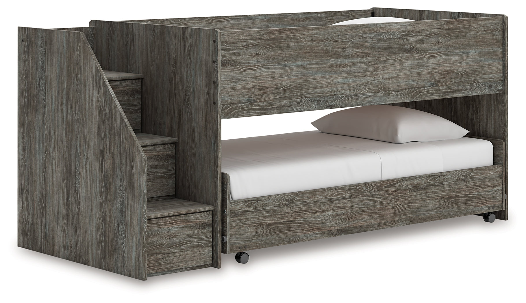 Luxury Living Gallery - Ashley Furniture - Frandern Bedroom - Twin over Twin Loft Bed / Gray - B4480B13