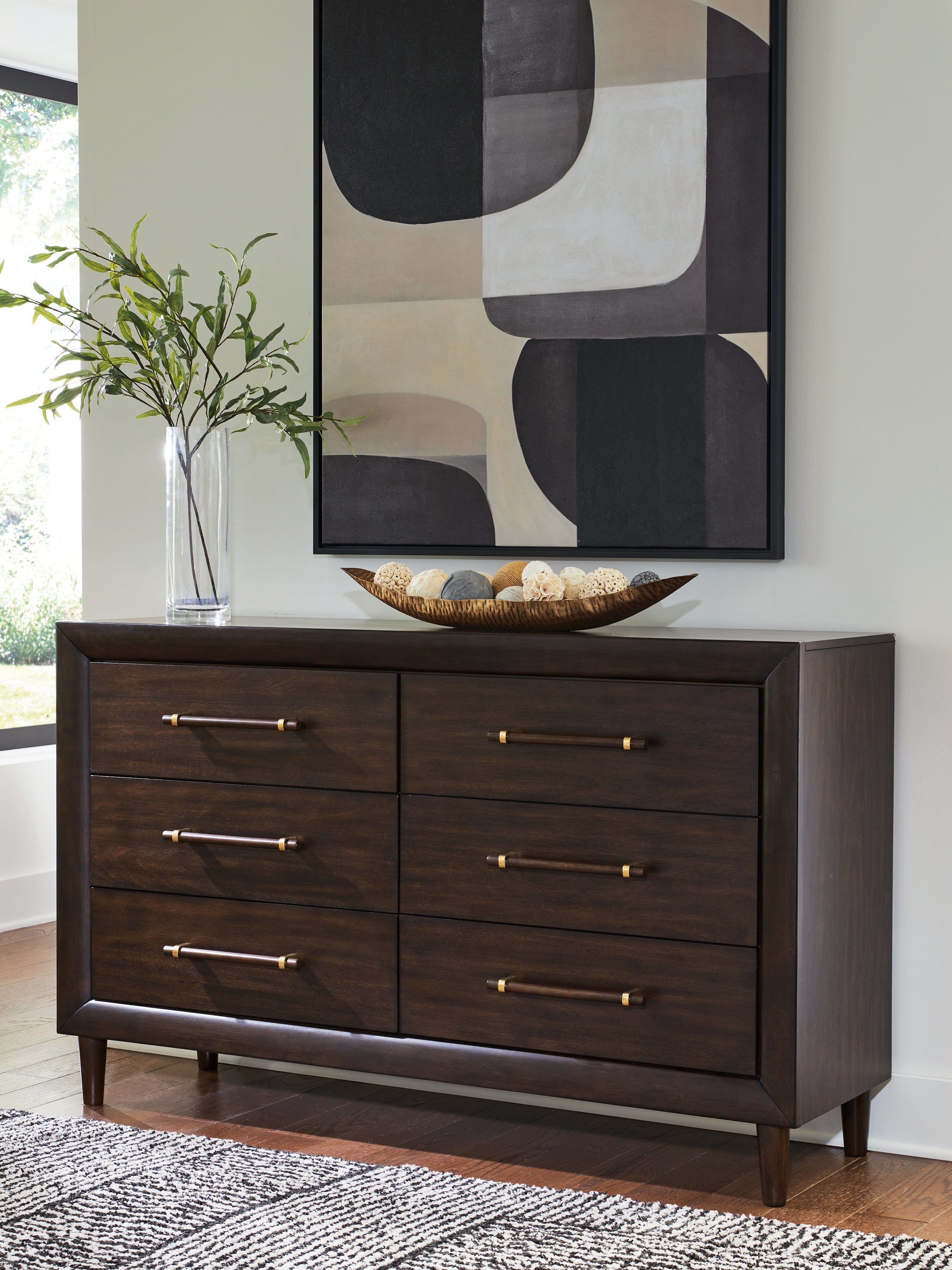 Luxury Living Gallery - Ashley Furniture - Dantenton Bedroom - Dresser / Merlot - B611-31