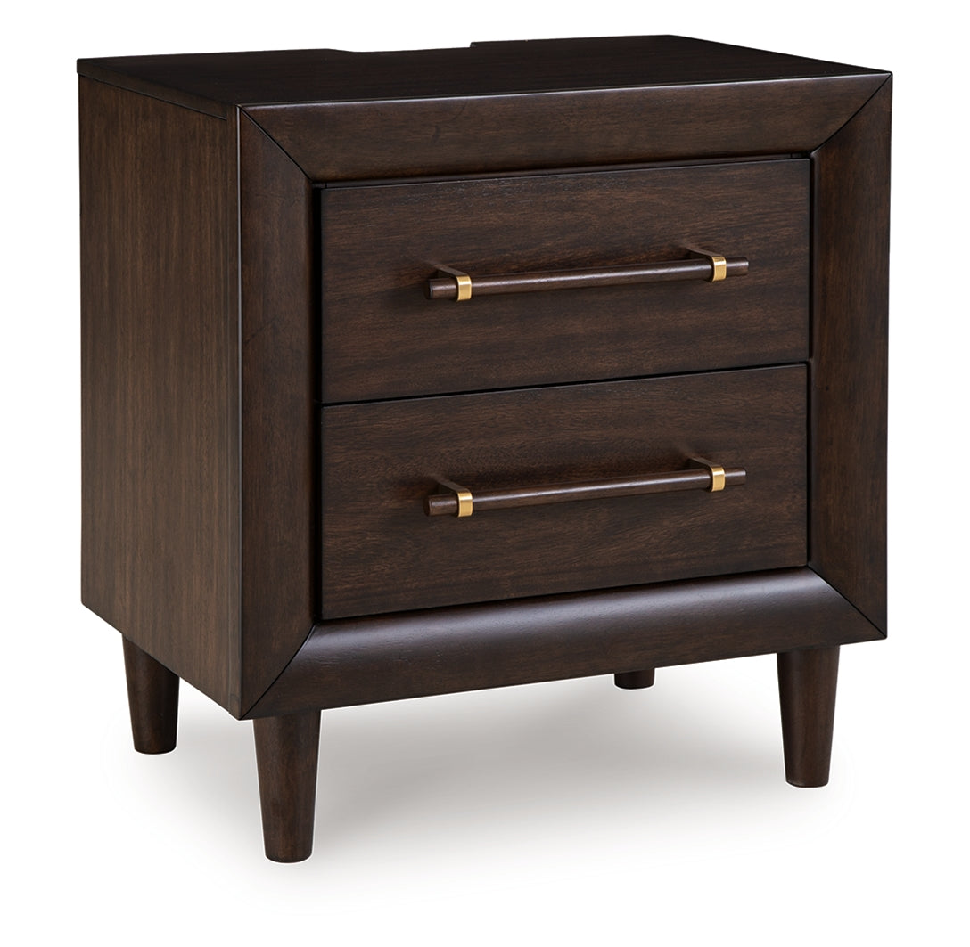 Luxury Living Gallery - Ashley Furniture - Dantenton Bedroom - Two Drawer Night Stand / Merlot - B611-92