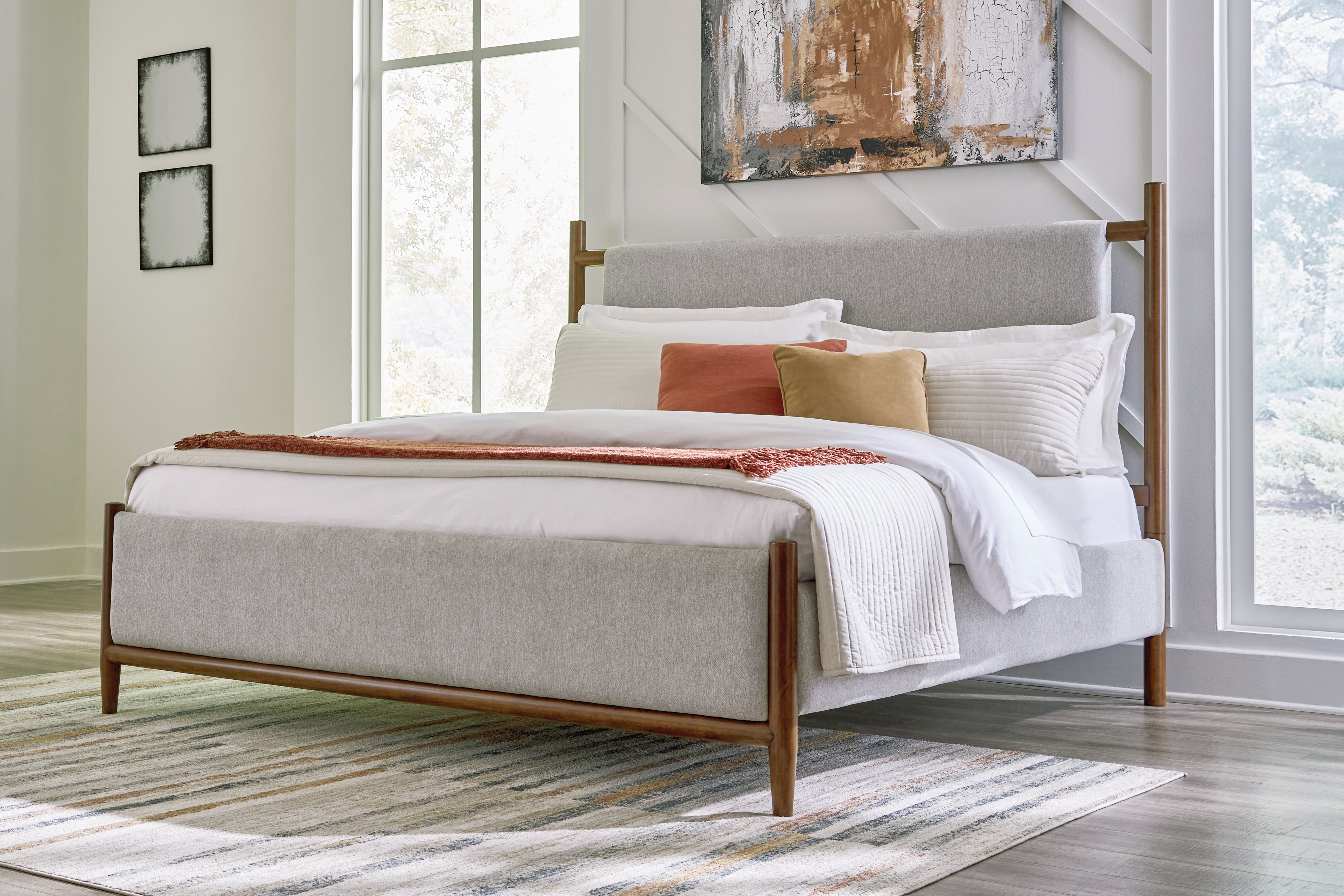 Luxury Living Gallery - Ashley Furniture - Lyncott Bedroom - California King Upholstered Bed / Brown - B615B7