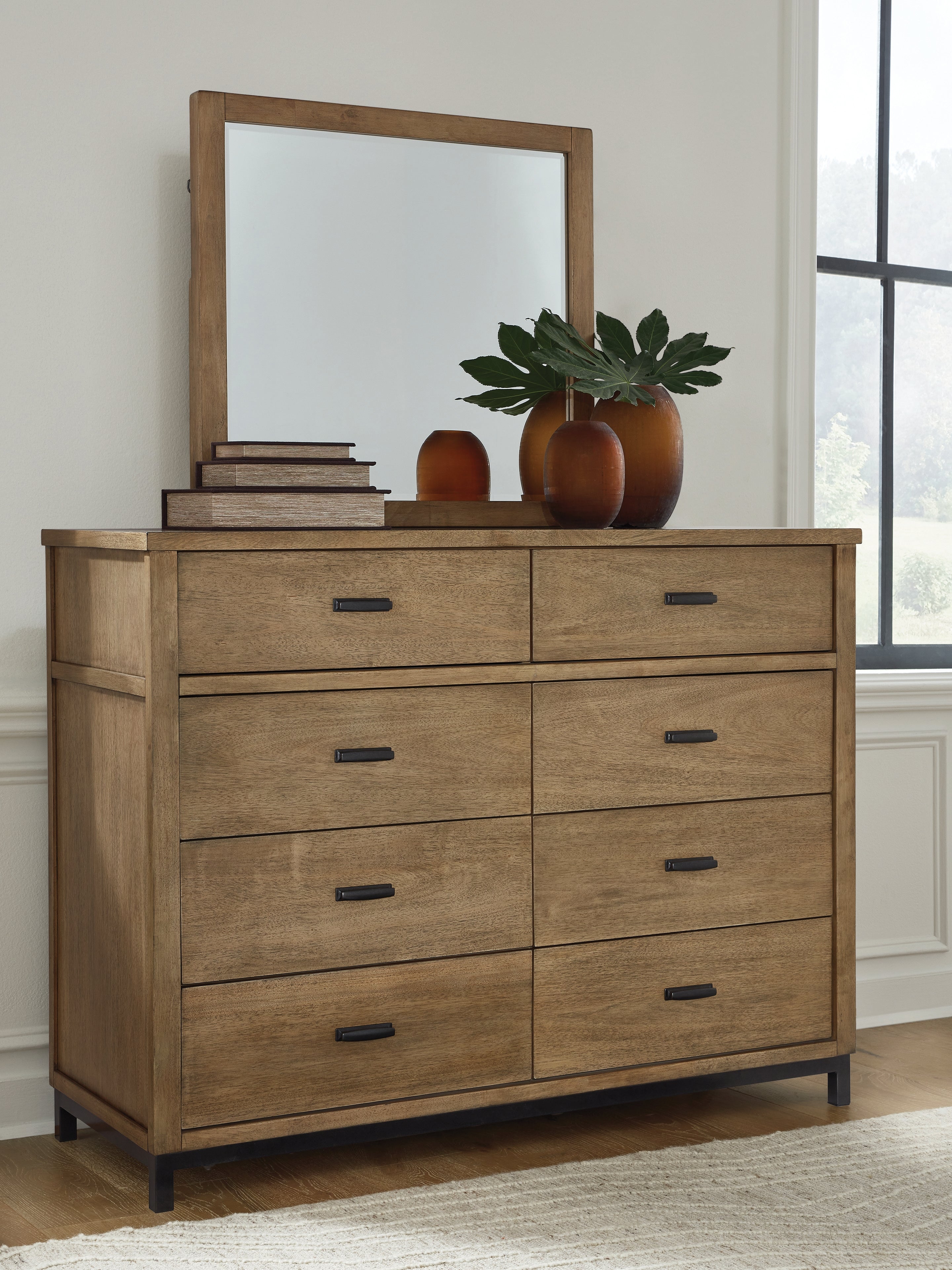Luxury Living Gallery - Ashley Furniture - Tomtyn Bedroom - Dresser and Mirror / Light Brown - B622B1