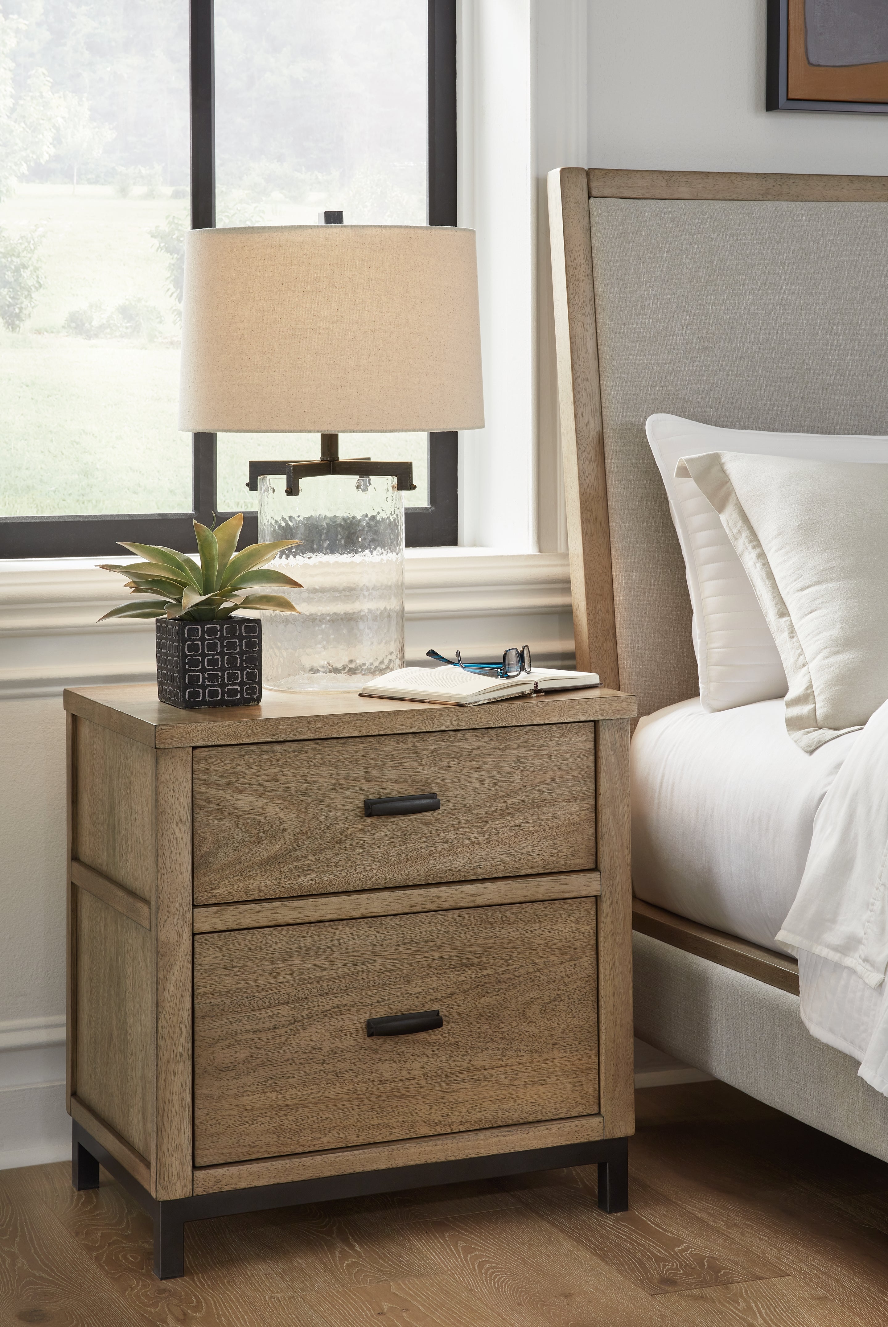 Luxury Living Gallery - Ashley Furniture - Tomtyn Bedroom - Two Drawer Night Stand / Light Brown - B622-92