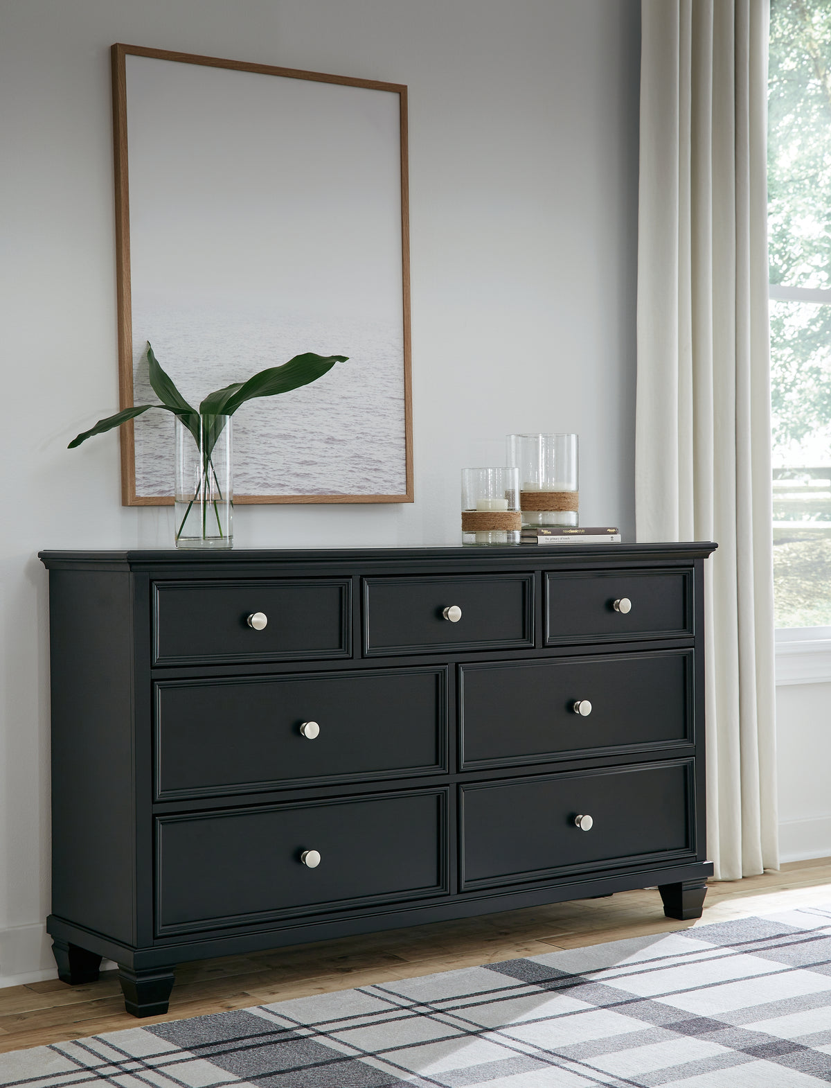 Luxury Living Gallery - Ashley Furniture - Lanolee Bedroom - California King Panel Storage Bed / Black - B687B20