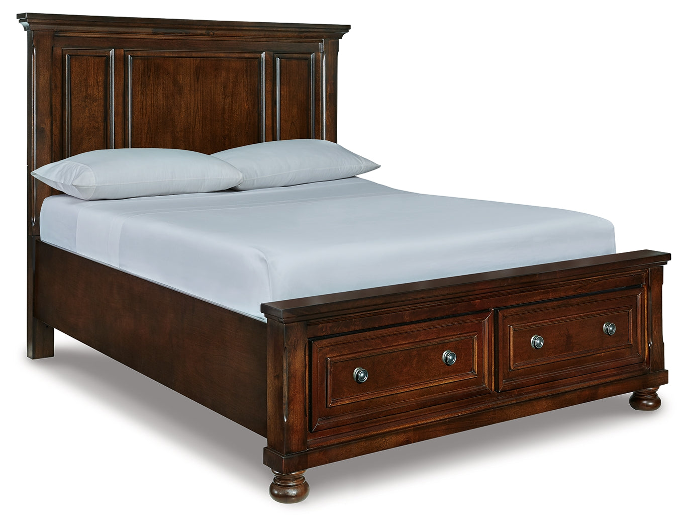 Luxury Living Gallery - Ashley Furniture - Porter Bedroom - Queen Panel Storage Bed / Rustic Brown - B697B42