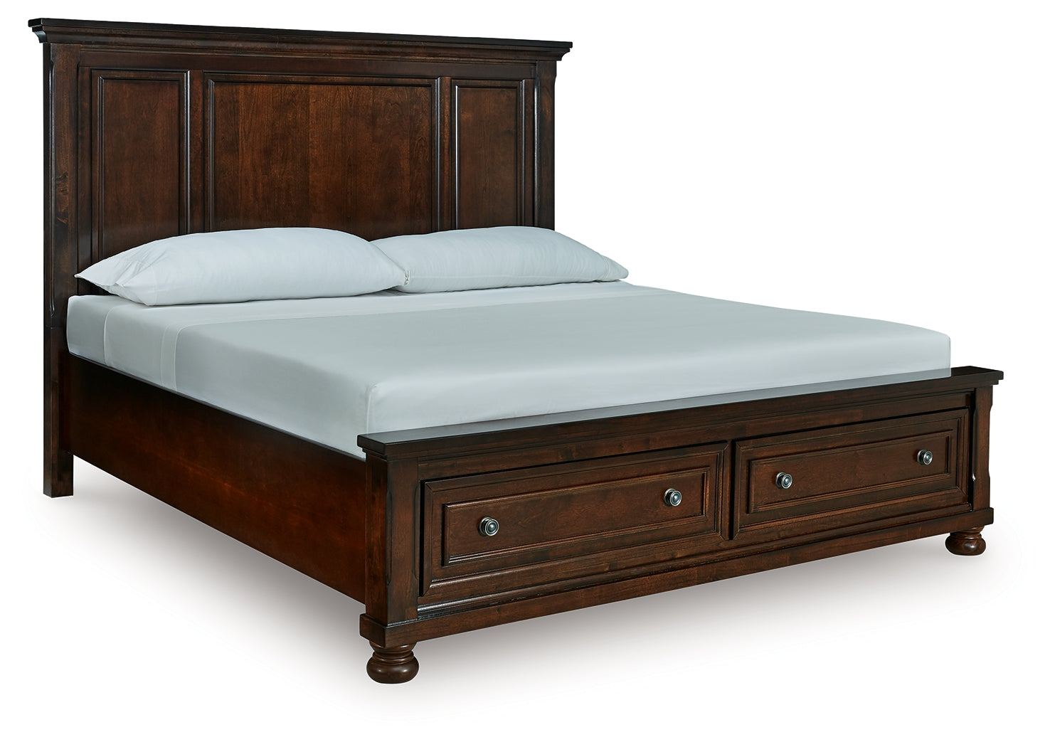 Luxury Living Gallery - Ashley Furniture - Porter Bedroom - California King Panel Storage Bed / Rustic Brown - B697B46