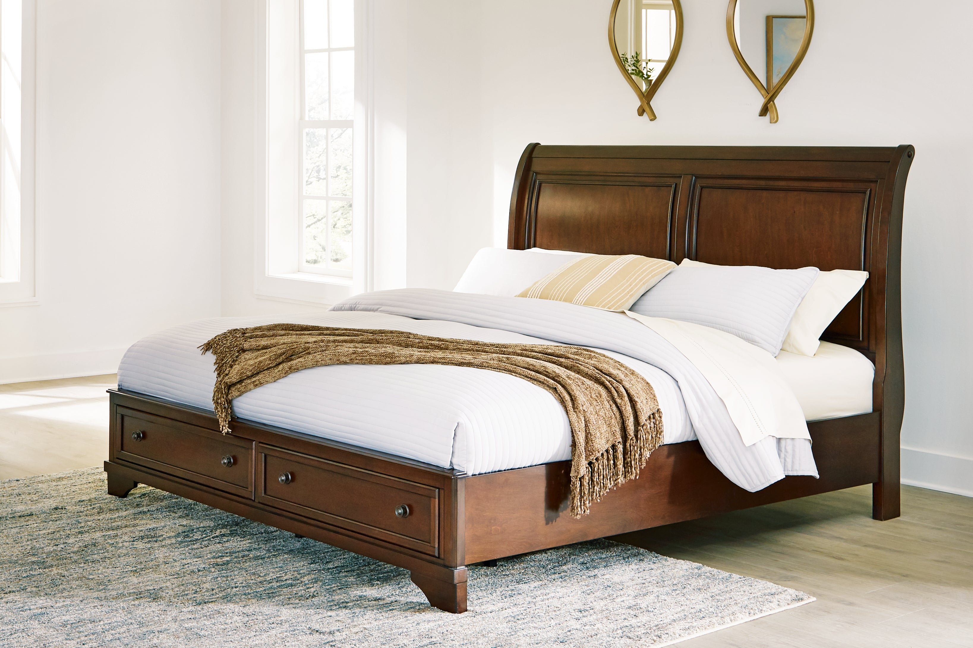 Luxury Living Gallery - Ashley Furniture - Trellington Bedroom - King Sleigh Storage Bed / Brown - B716B2