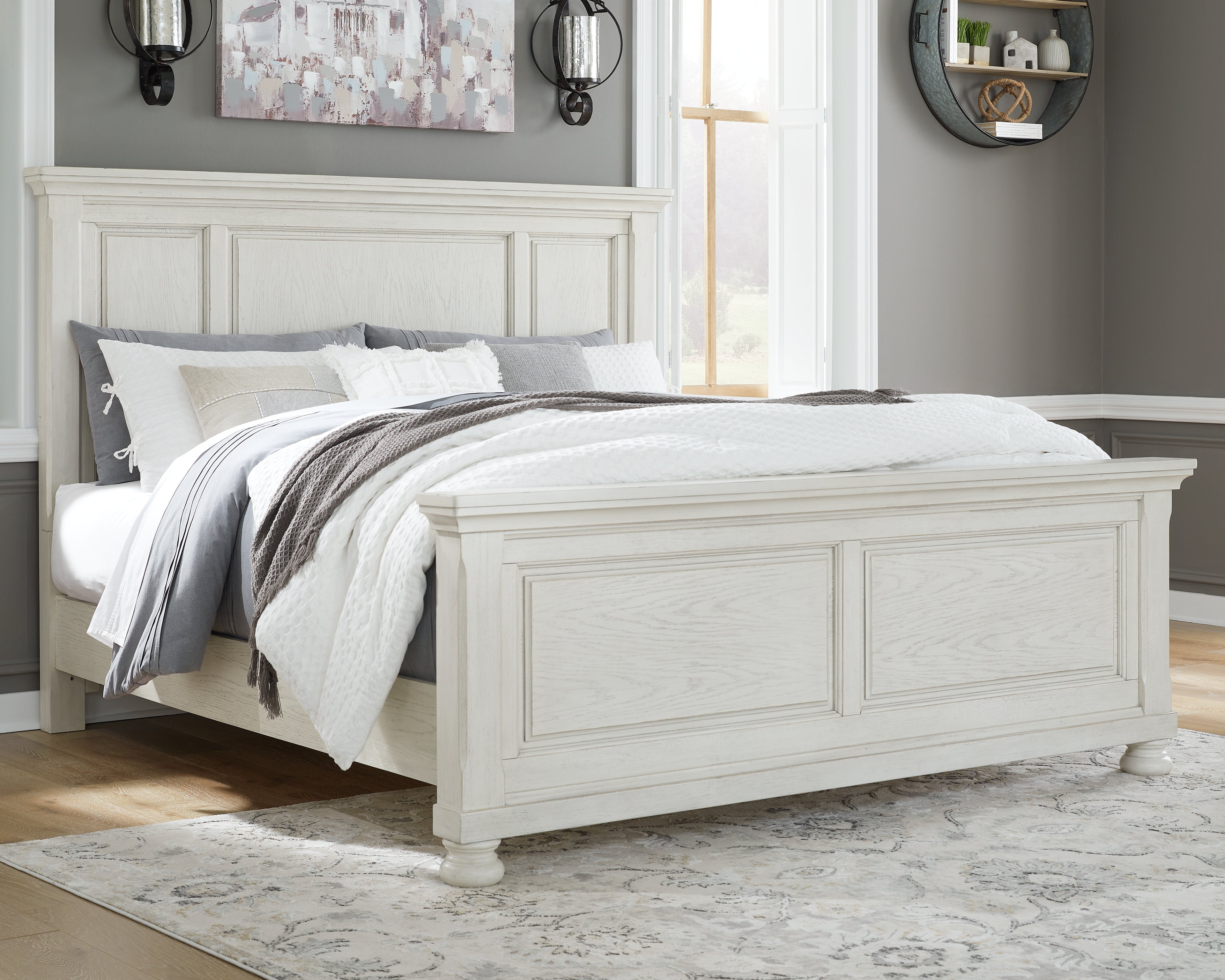 Luxury Living Gallery - Ashley Furniture - Robbinsdale Bedroom - Queen Panel Bed / Antique White - B742B2