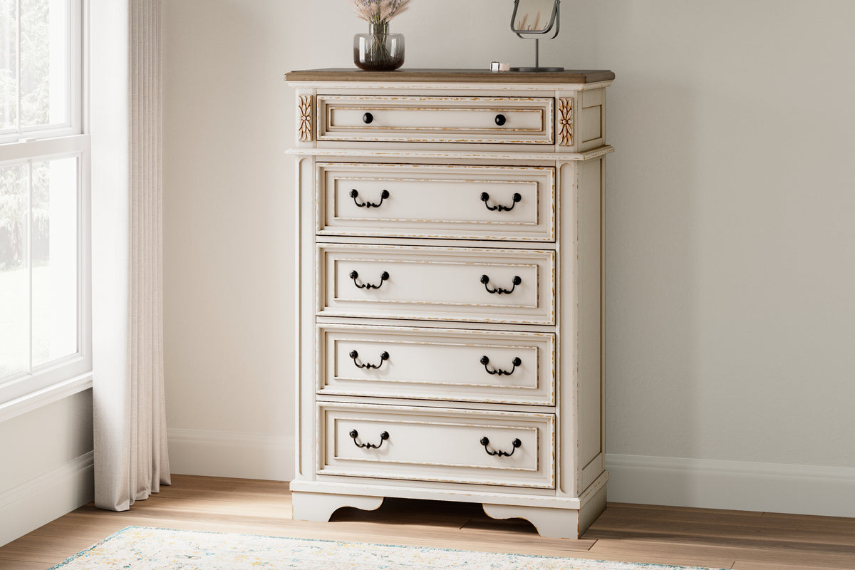 Luxury Living Gallery - Ashley Furniture - Realyn Bedroom - Queen Upholstered Storage Bed / Two-tone - B743B18