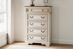 Luxury Living Gallery - Ashley Furniture - Realyn Bedroom - Queen Upholstered Storage Bed / Two-tone - B743B18