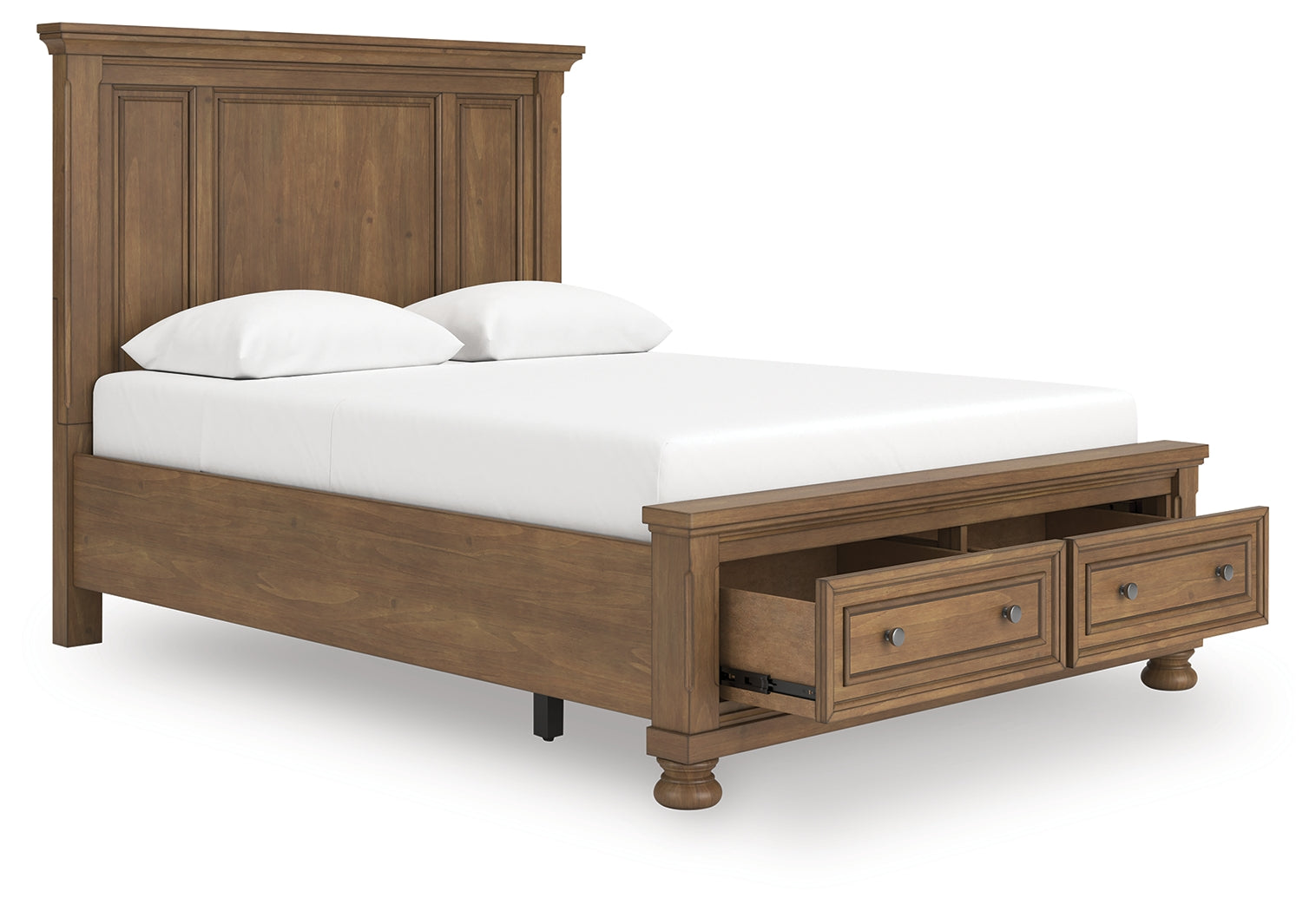Luxury Living Gallery - Ashley Furniture - Feddinger Bedroom - Queen Panel Storage Bed / Medium Brown - PCB779B11