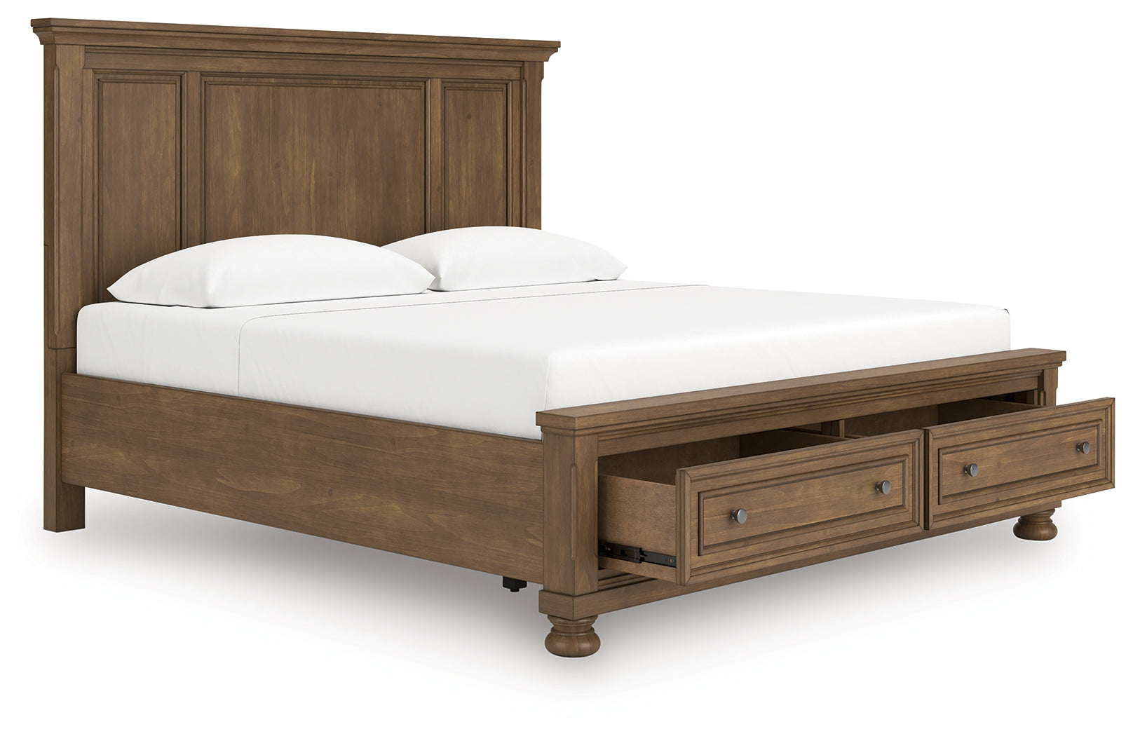 Luxury Living Gallery - Ashley Furniture - Feddinger Bedroom - King Panel Storage Bed / Medium Brown - PCB779B12