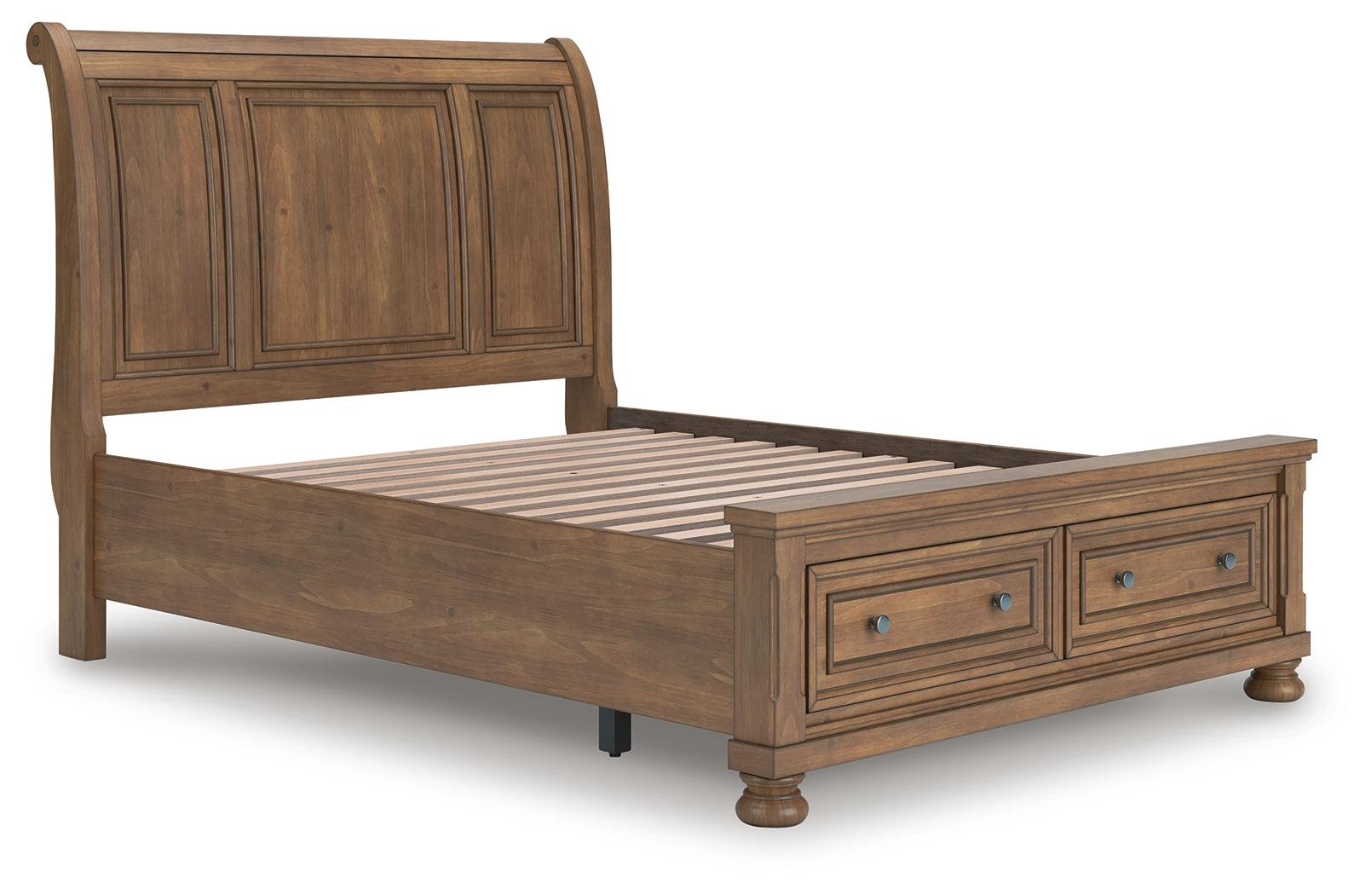 Luxury Living Gallery - Ashley Furniture - Feddinger Bedroom - Queen Storage Sleigh Bed / Medium Brown - PCB779B4