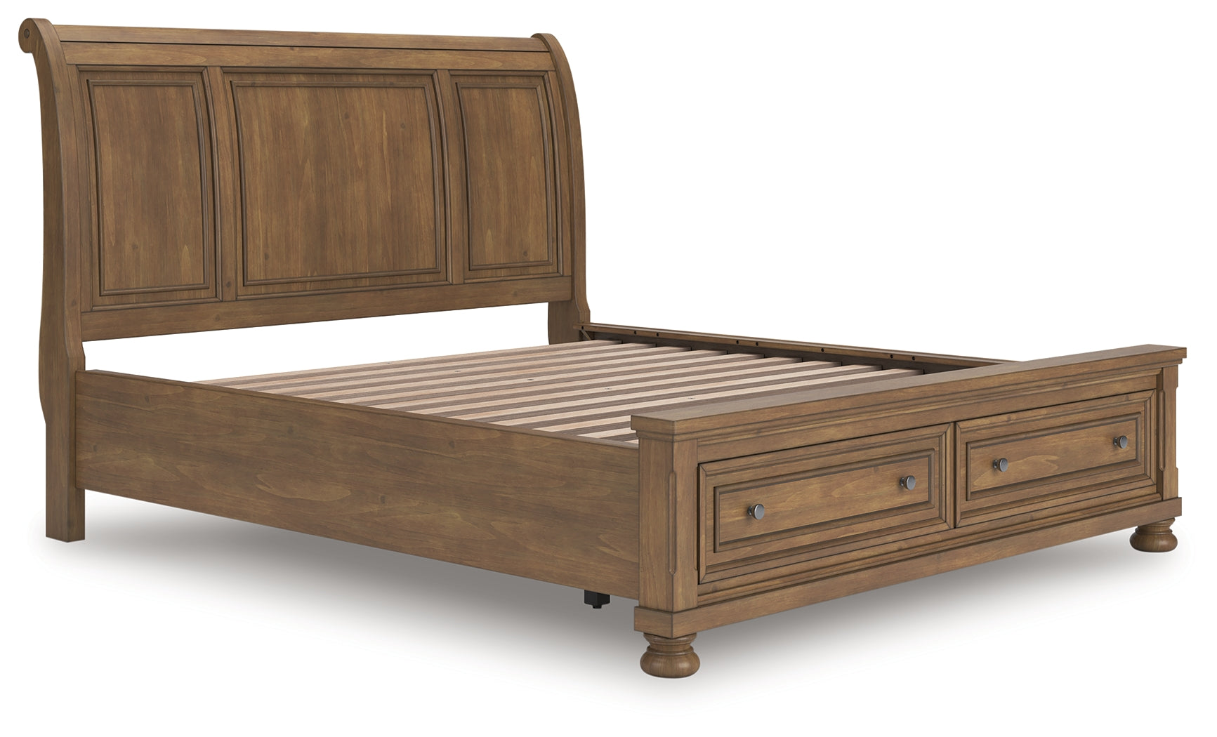 Luxury Living Gallery - Ashley Furniture - Feddinger Bedroom - California King Storage Sleigh Bed / Medium Brown - PCB779B9