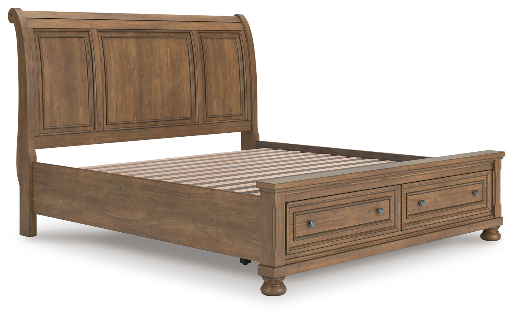 Luxury Living Gallery - Ashley Furniture - Feddinger Bedroom - King Storage Sleigh Bed / Medium Brown - PCB779B8