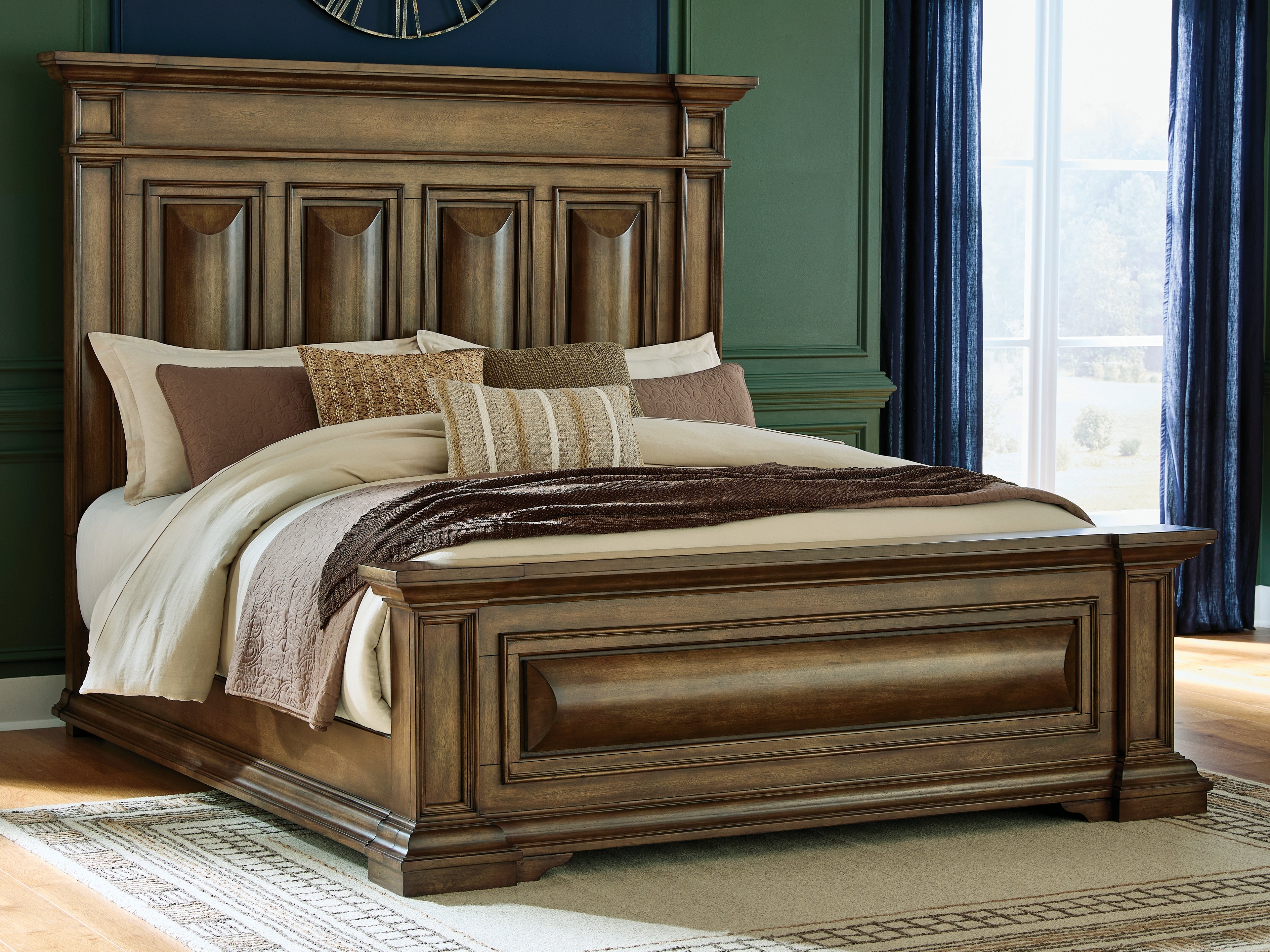 Luxury Living Gallery - Ashley Furniture - Frantanna Bedroom - California King Panel Bed / Brown - PCB949B7