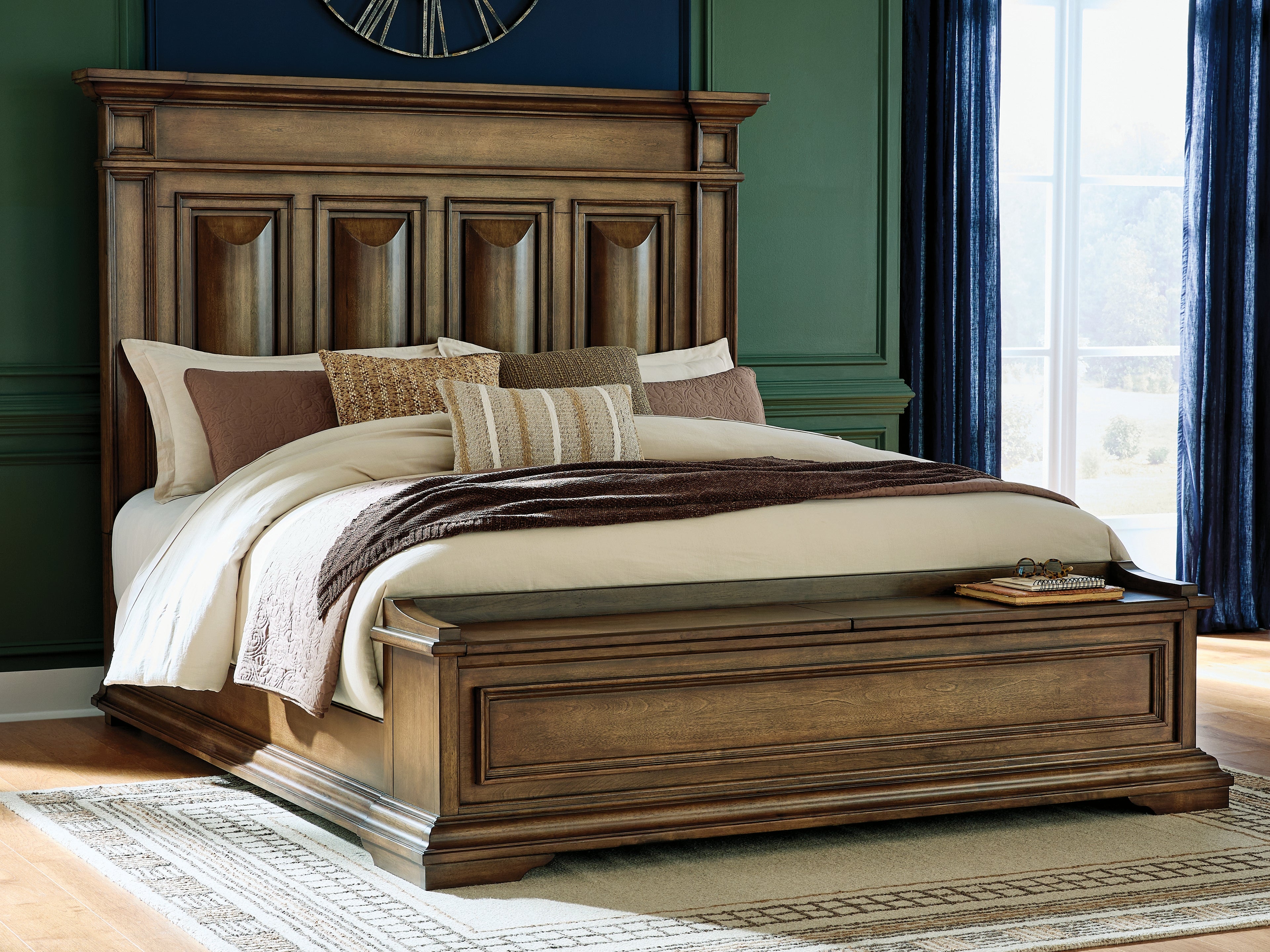 Luxury Living Gallery - Ashley Furniture - Frantanna Bedroom - King Panel Storage Bed / Brown - PCB949B8