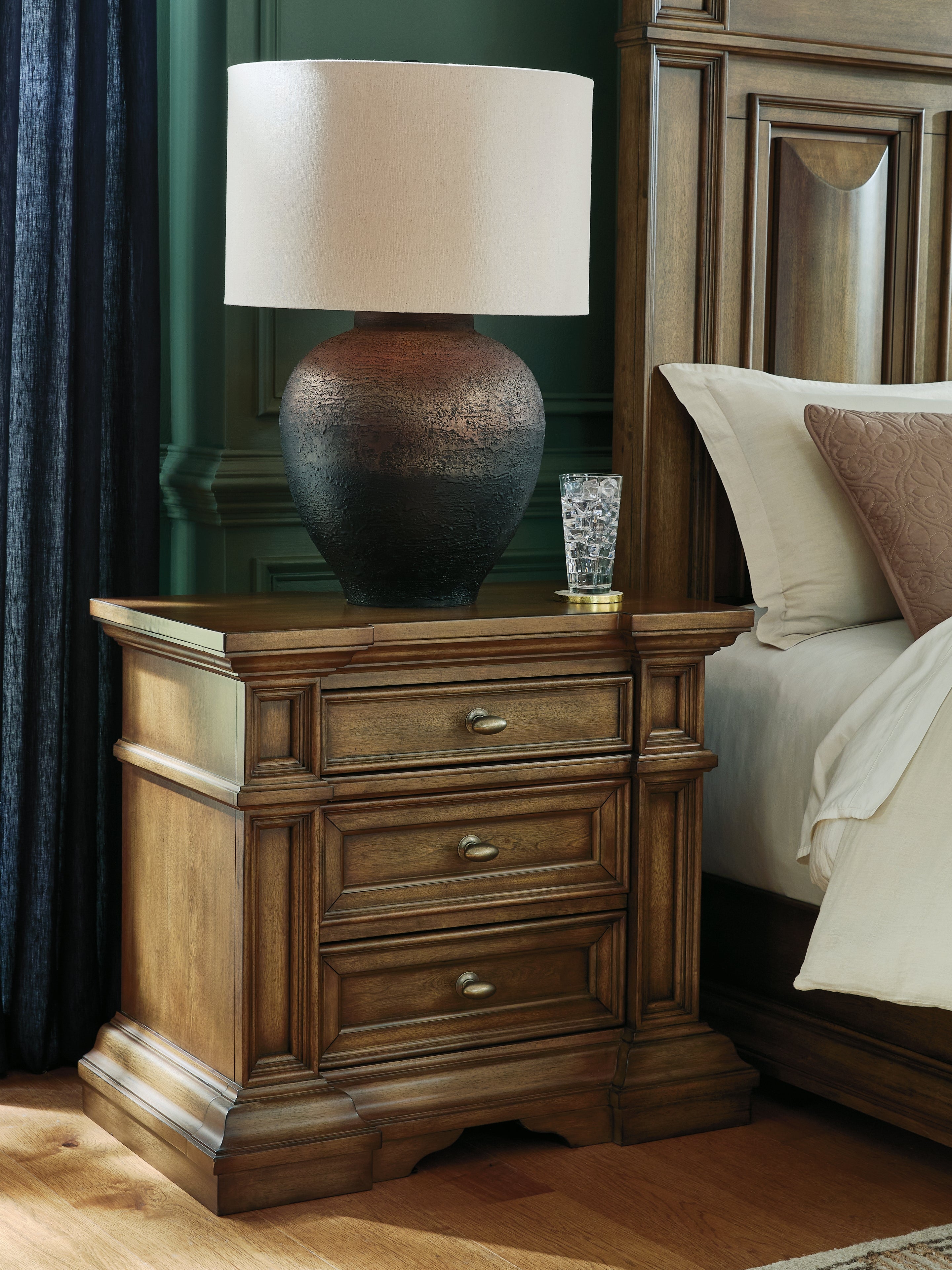Luxury Living Gallery - Ashley Furniture - Frantanna Bedroom - Three Drawer Night Stand - PCB949-93