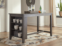 Luxury Living Gallery - Ashley Furniture - Caitbrook Dining Room - RECT DRM Counter TBL Set(7/CN) / Gray - D388-423