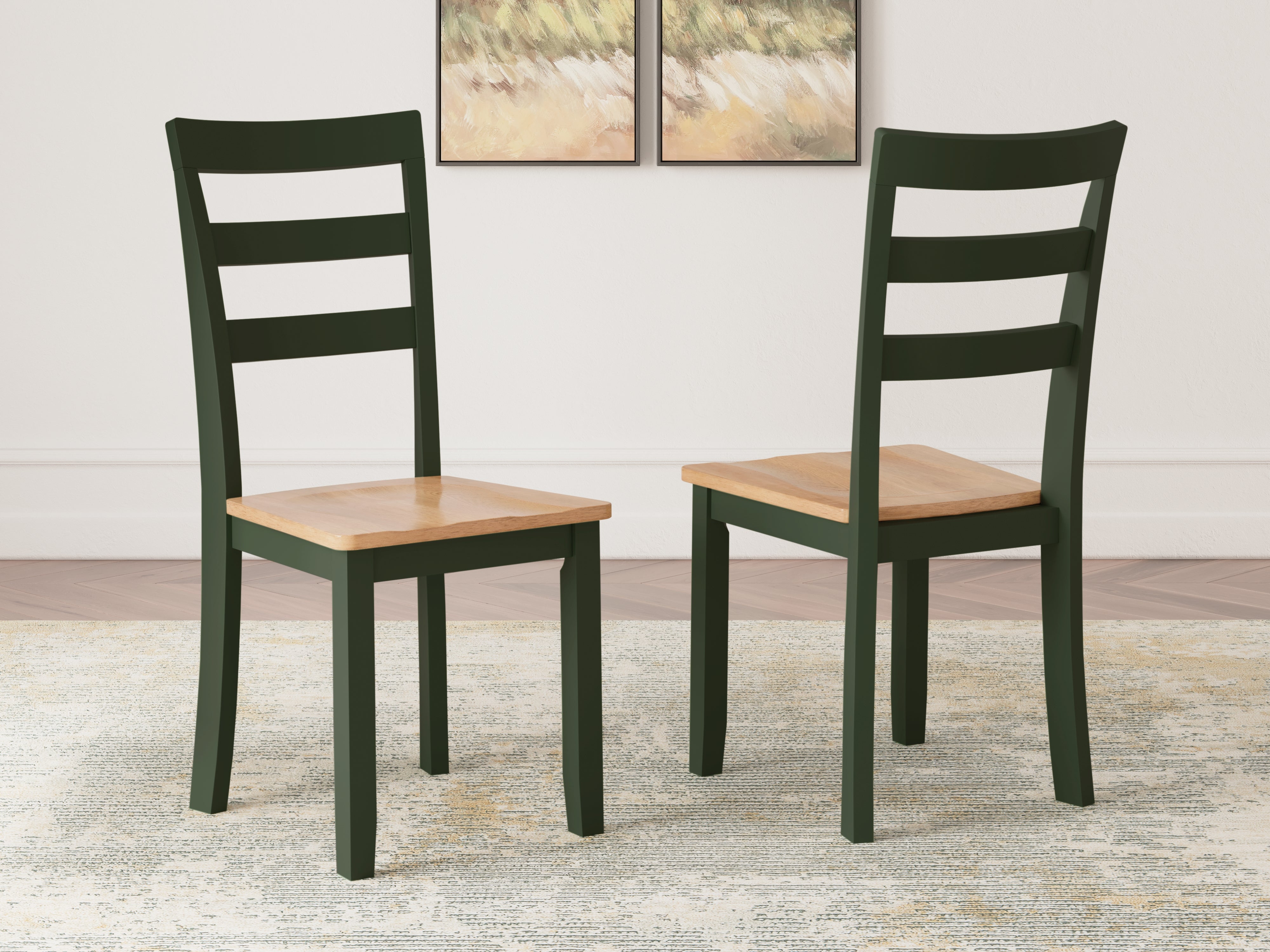Luxury Living Gallery - Ashley Furniture - Gesthaven Dining Room - Dining Chair (Set of 2) / Natural/Green - D401-01X2