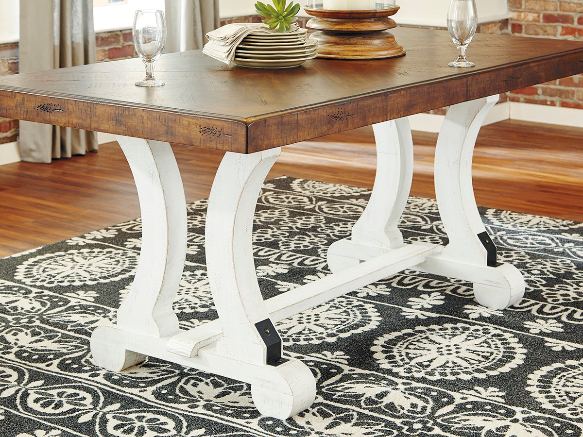 Luxury Living Gallery - Ashley Furniture - Valebeck Dining Room - Rectangular Dining Room Table / White/Brown - D546-35