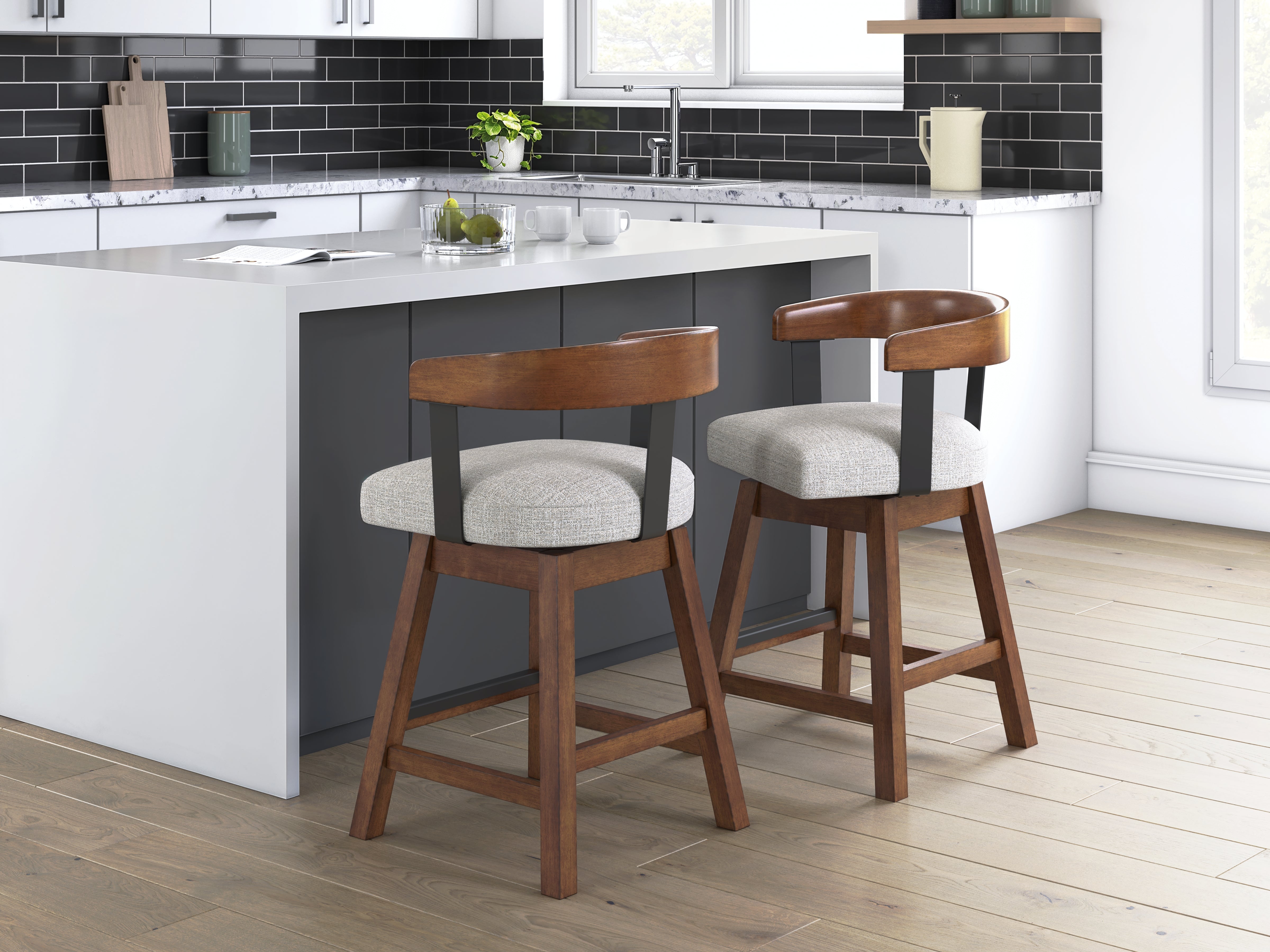 Luxury Living Gallery - Ashley Furniture - Ralene Dining Room - Counter Height Barstool (Set of 2) / Medium Brown - D594-224X2
