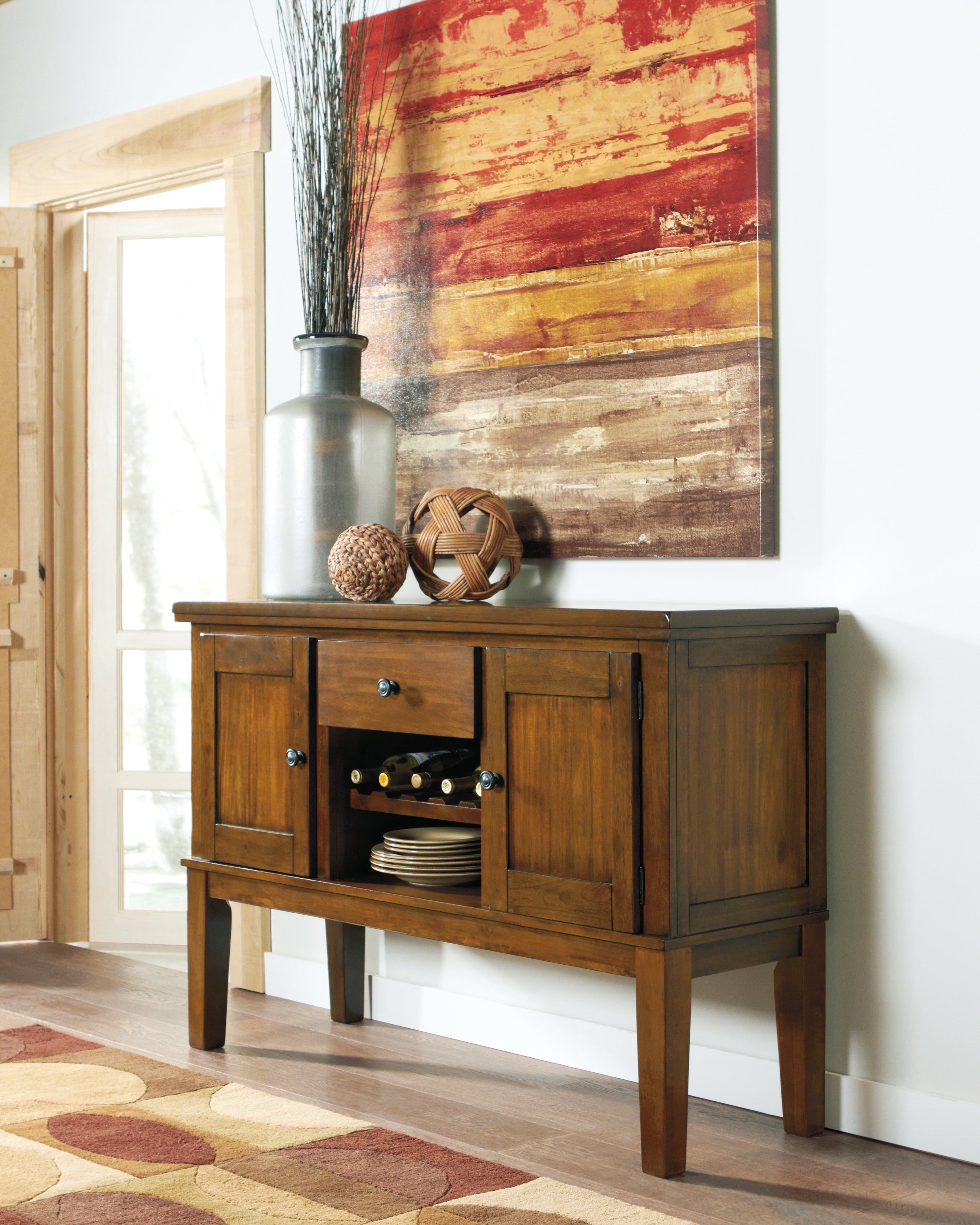 Luxury Living Gallery - Ashley Furniture - Ralene Dining Room - Dining Room Server / Medium Brown - D594-60